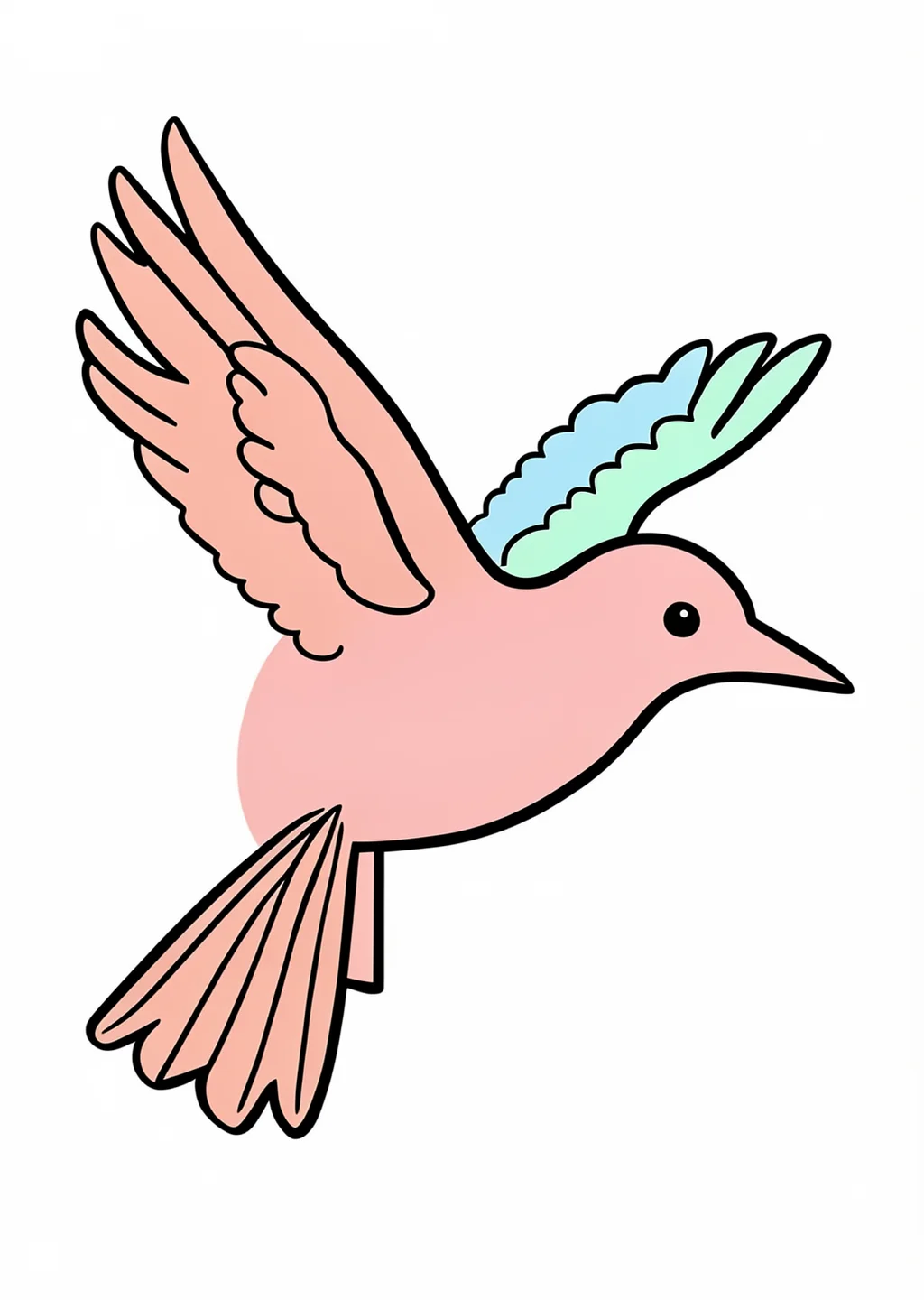 つばめの塗り絵の見本
