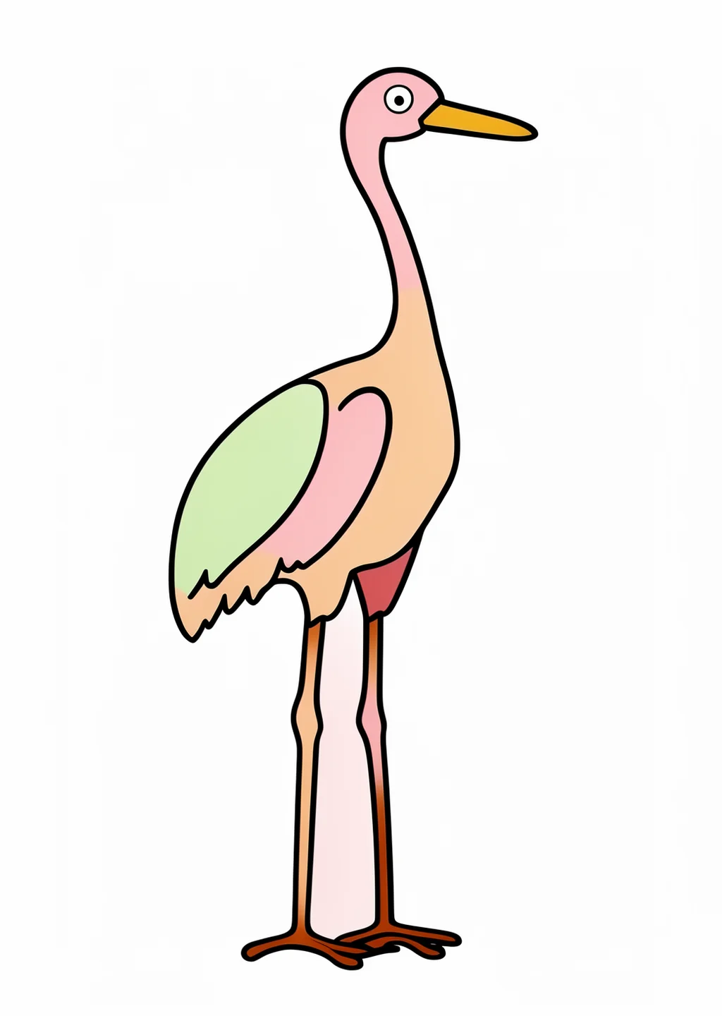 鶴の塗り絵の見本