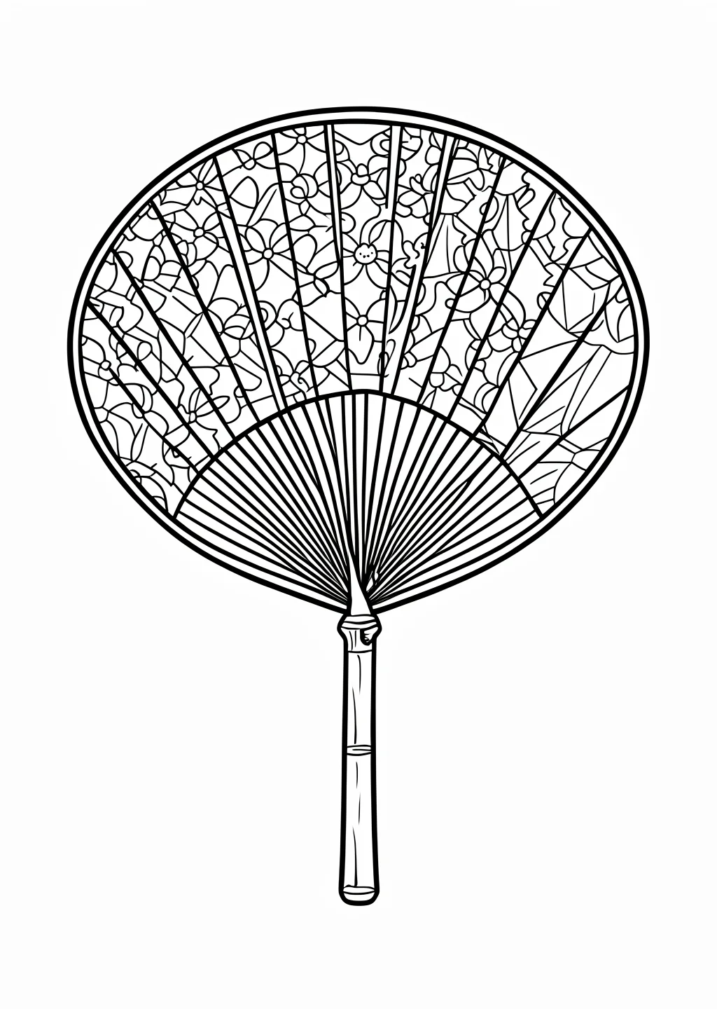 うちわの塗り絵