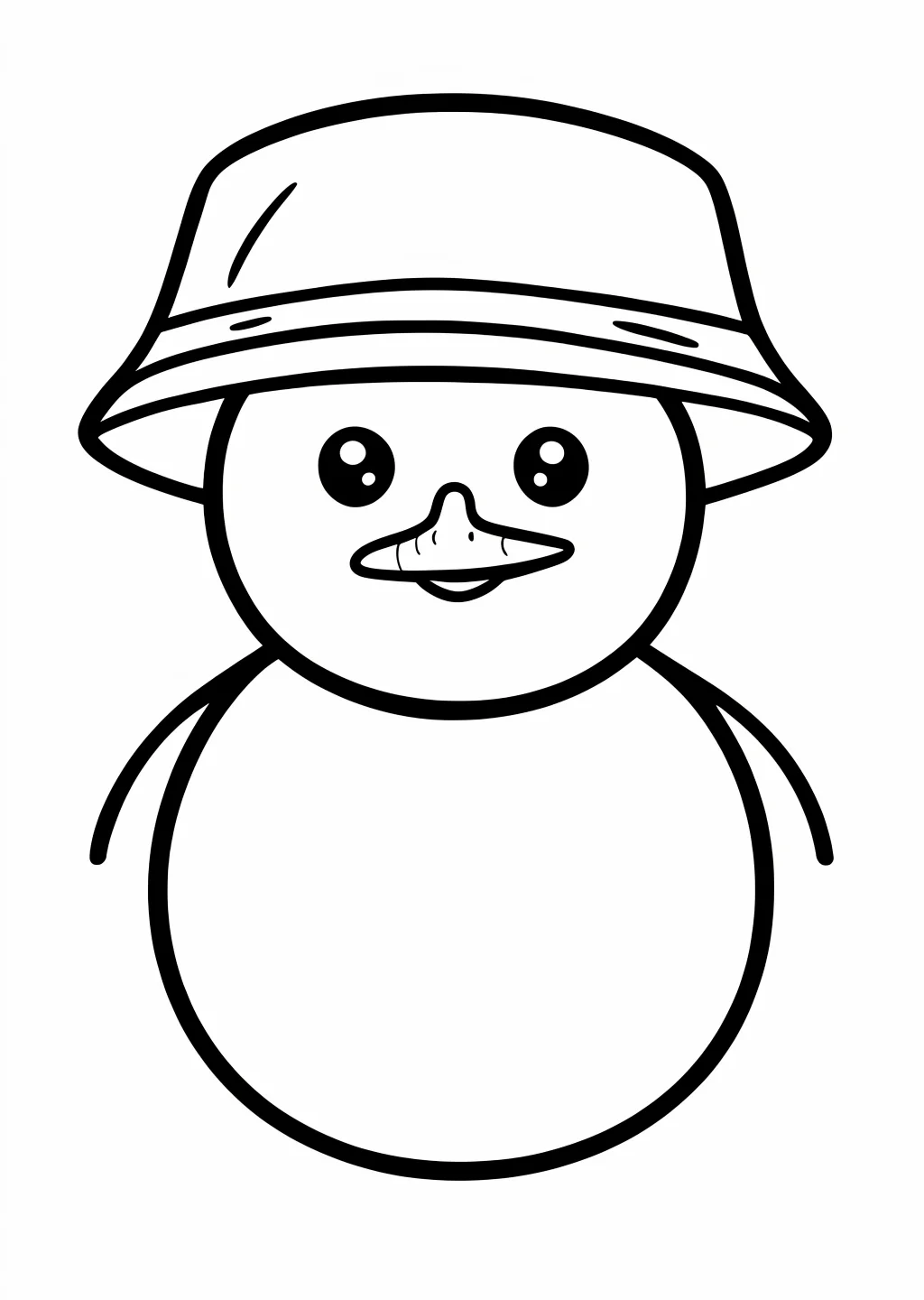 雪だるまの塗り絵(簡単)