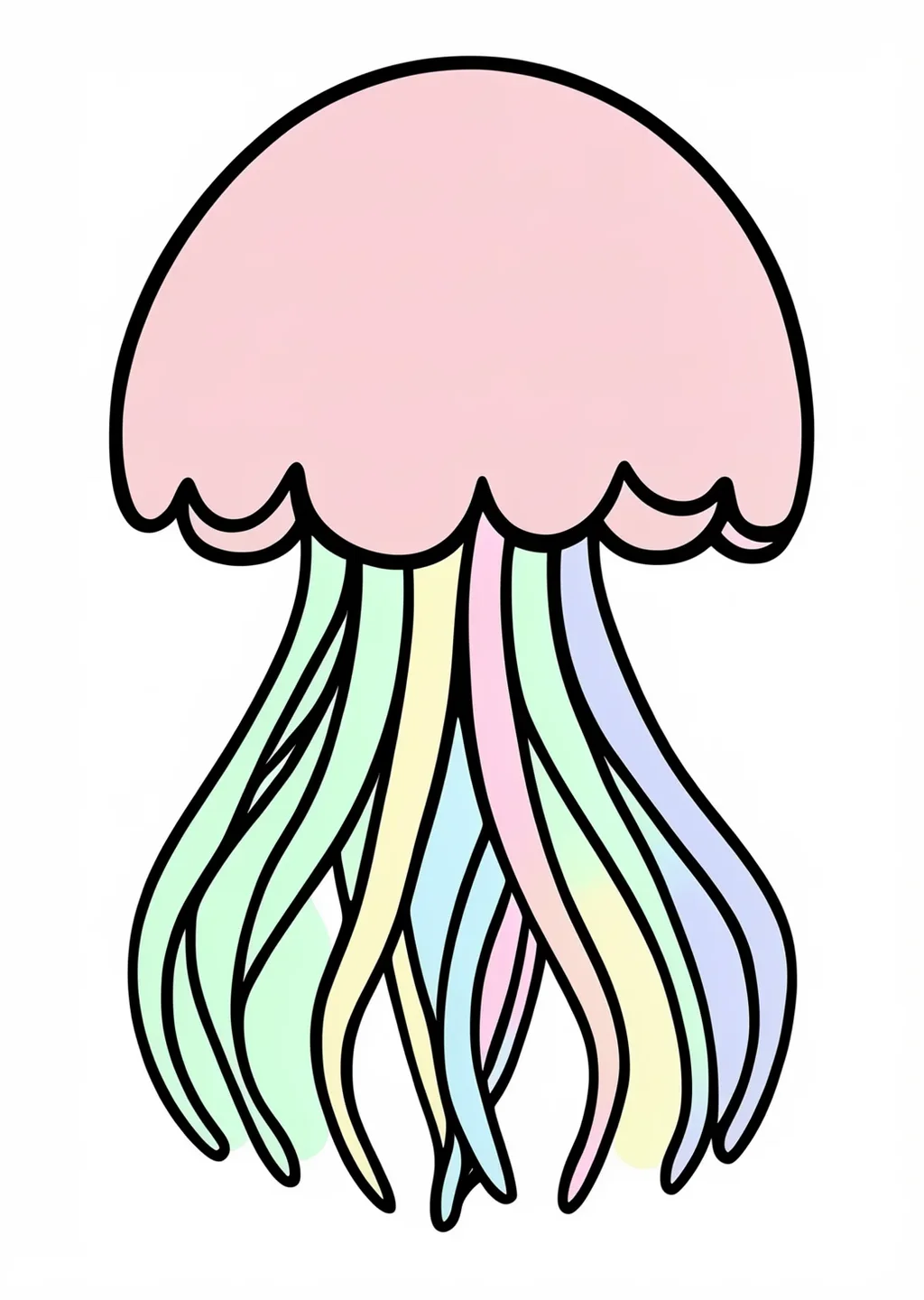 くらげの塗り絵の見本