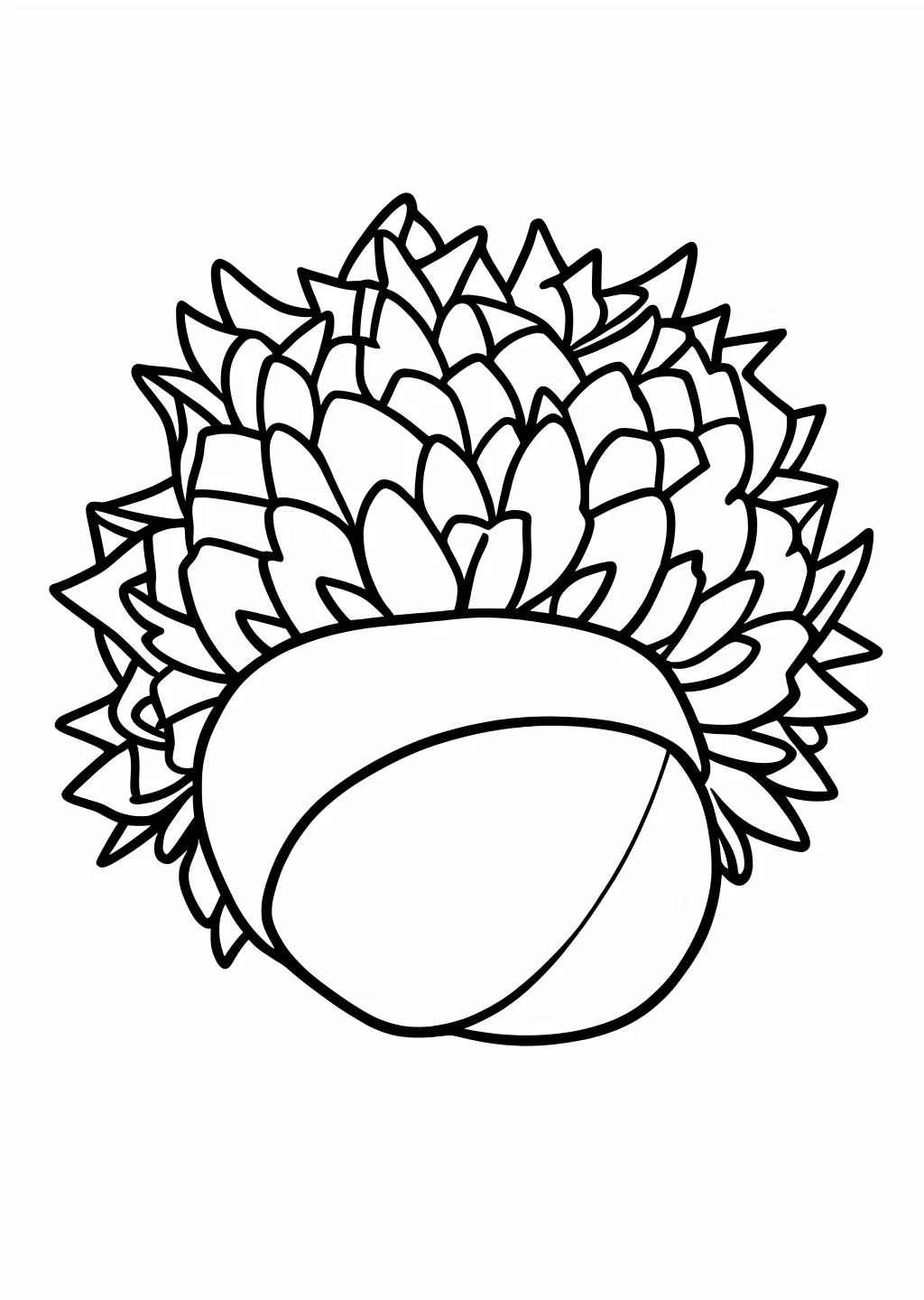 栗(いが栗)の塗り絵