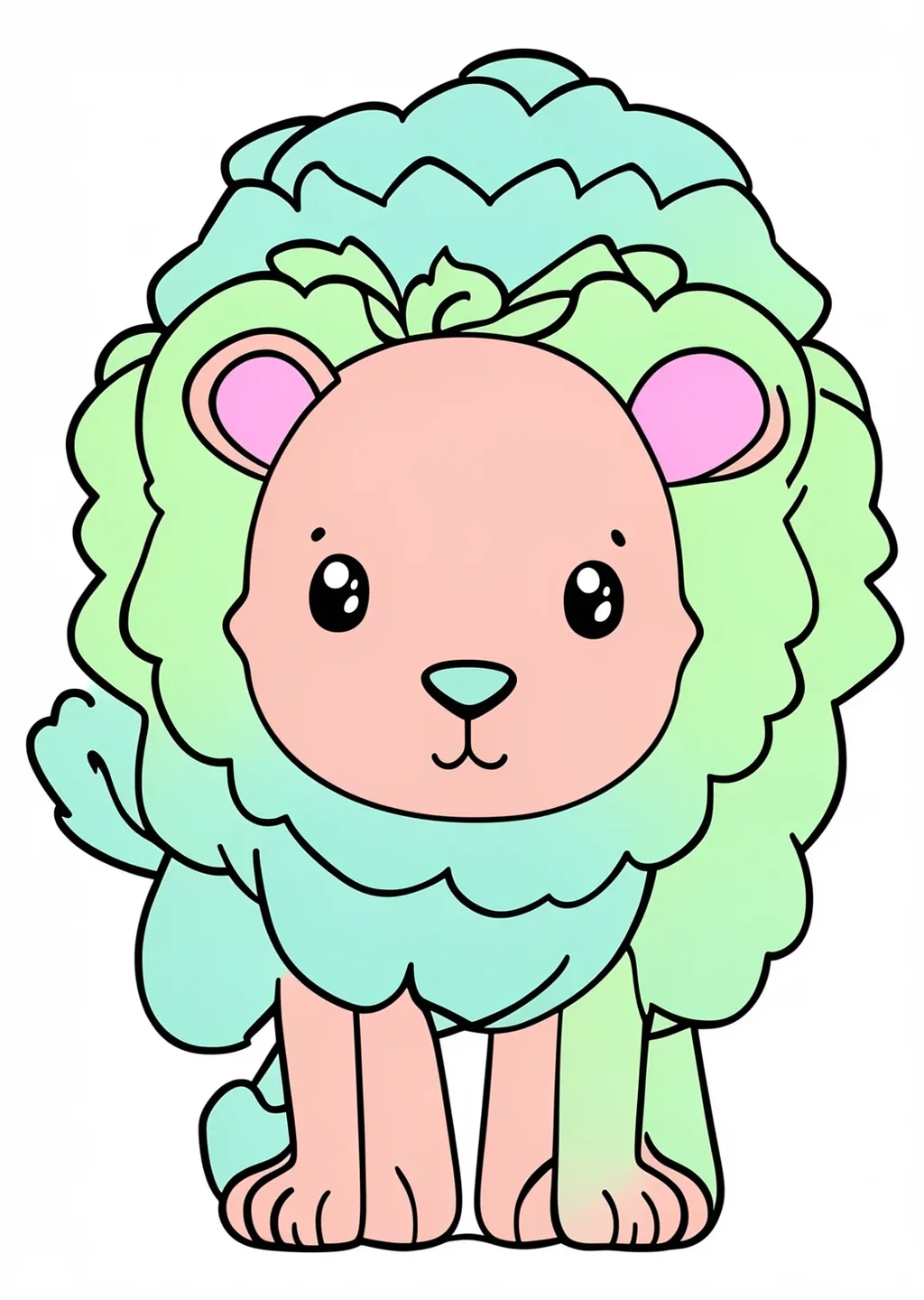 ライオンの塗り絵の見本