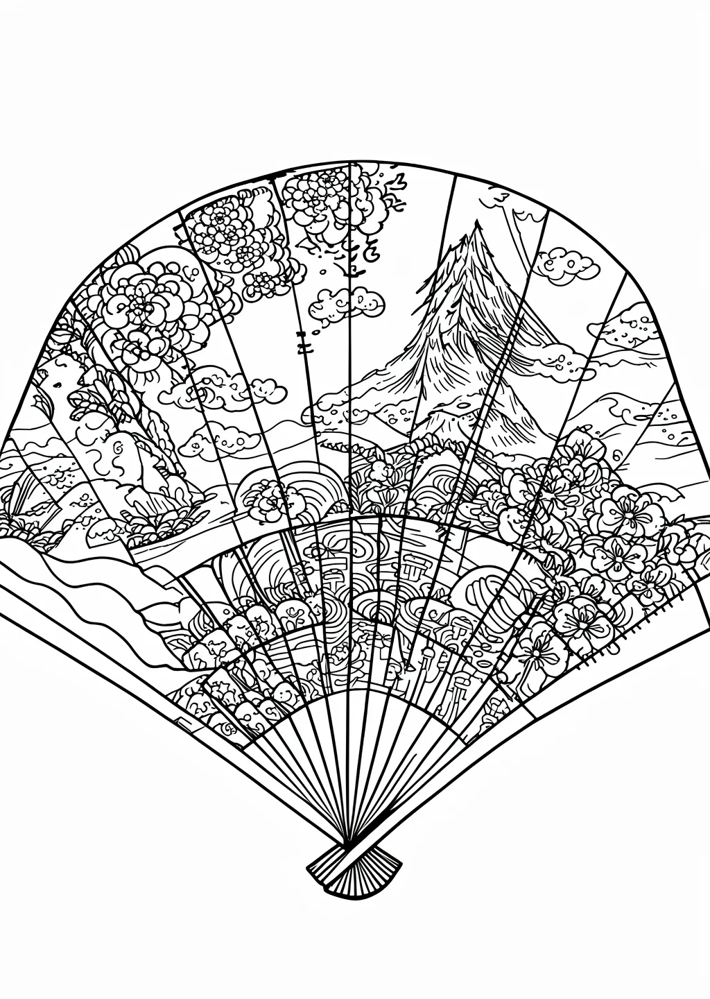 扇子の塗り絵