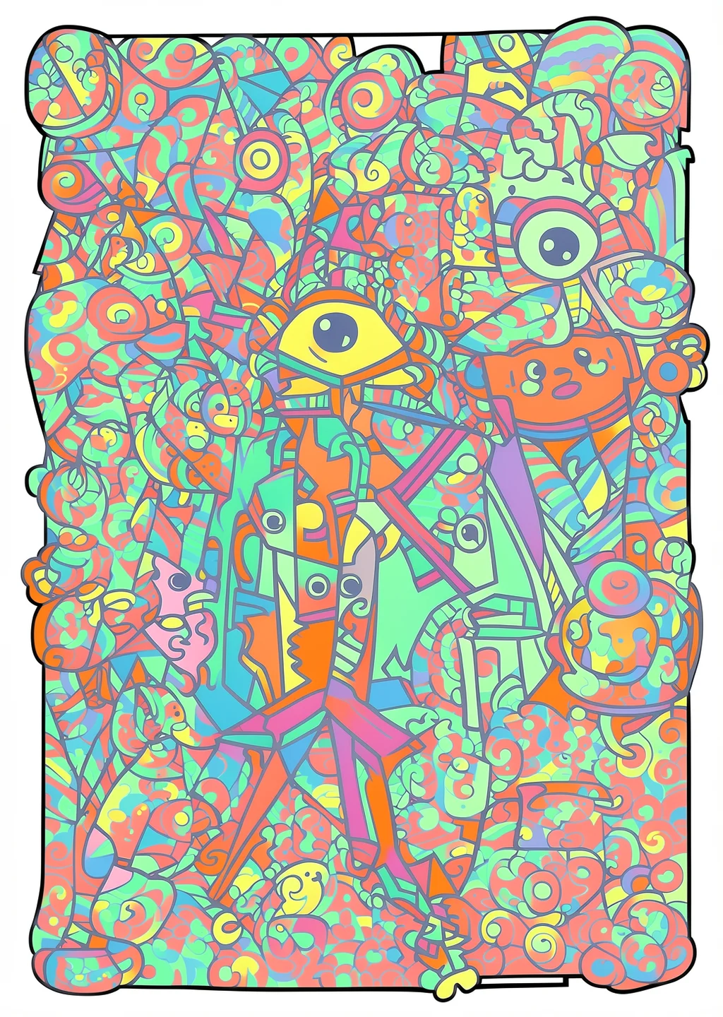 ゲルニカの塗り絵の見本