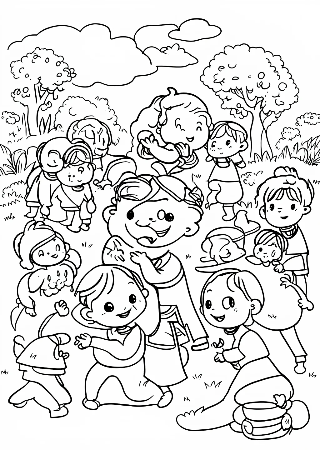 ルノワール風・子供の塗り絵