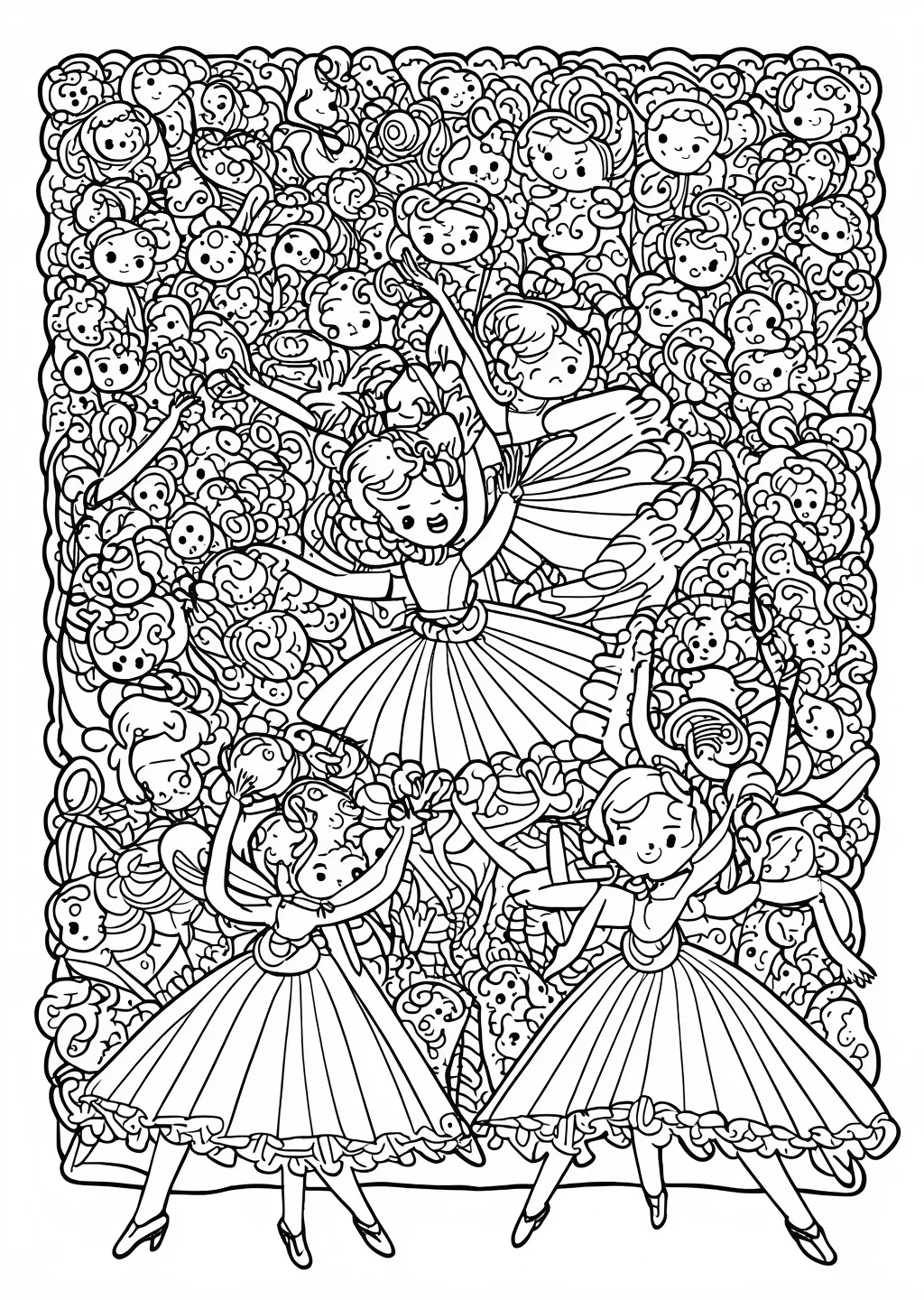 ドガ風・ダンスの塗り絵