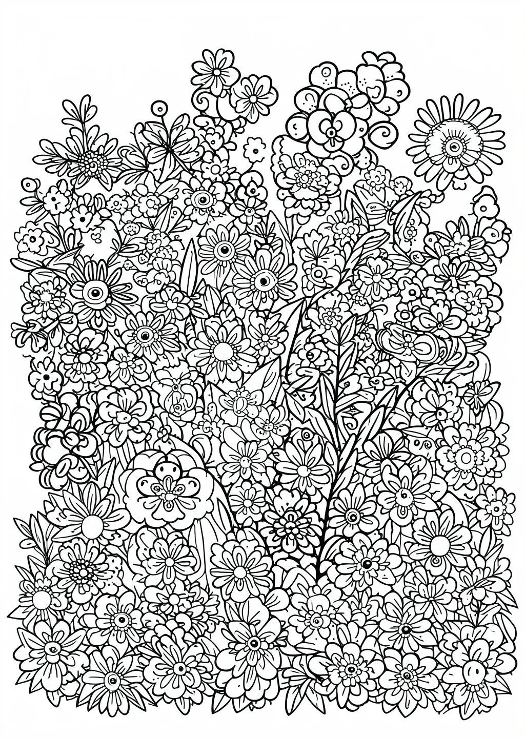モネ風・花園の塗り絵