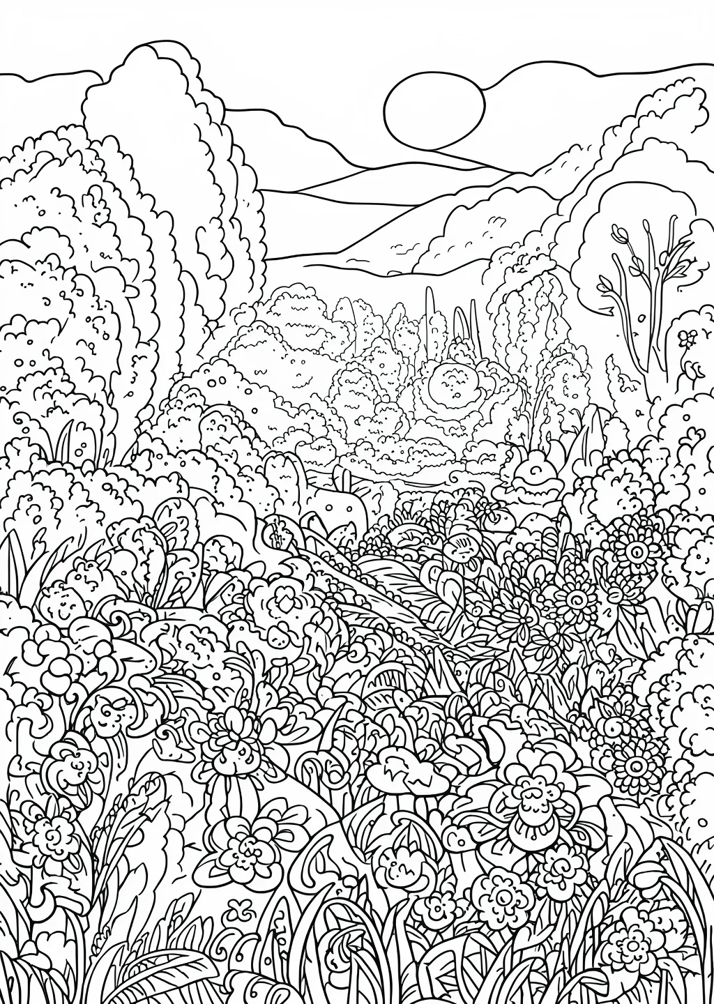 モネ風・朝の塗り絵