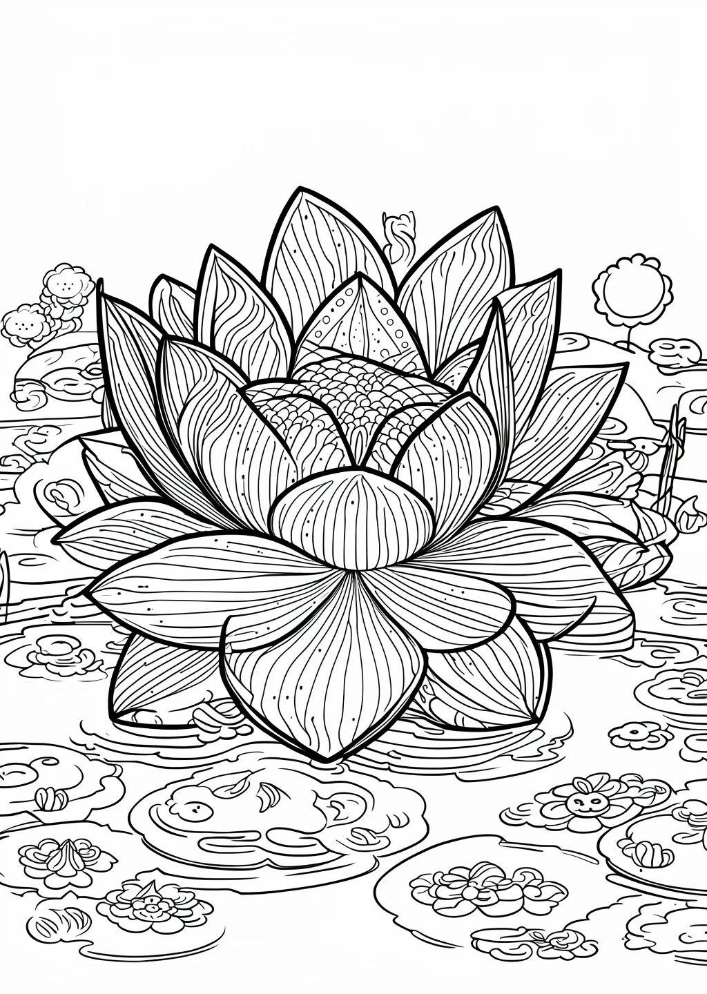 睡蓮の塗り絵