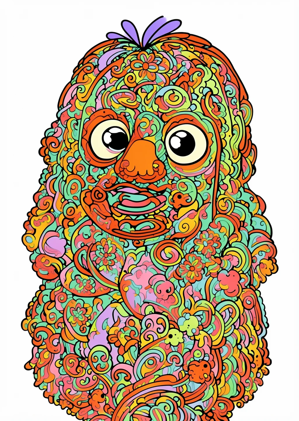ベーコン風の塗り絵の見本