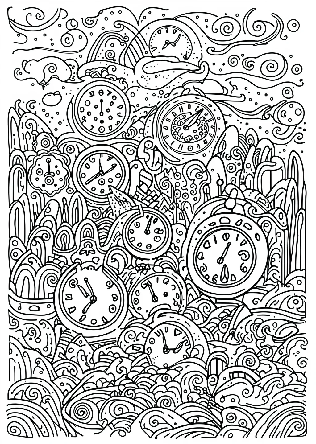 ダリ風の塗り絵