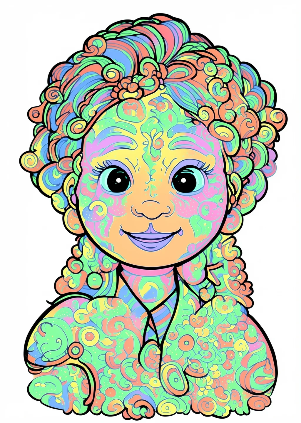 フロイド風の塗り絵の見本