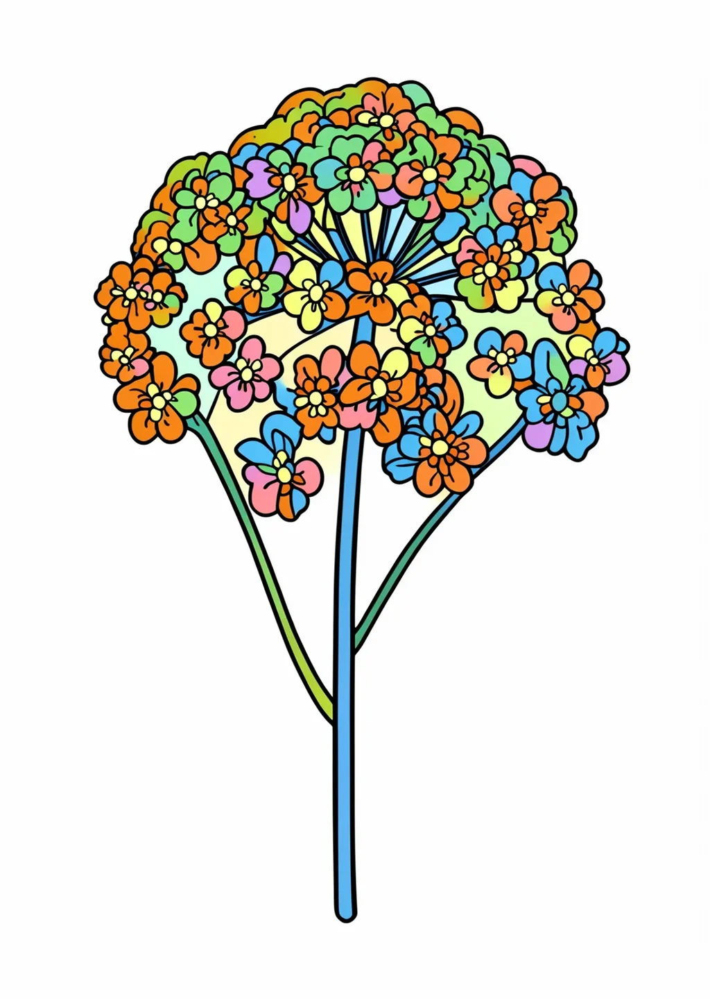 女郎花の塗り絵の見本