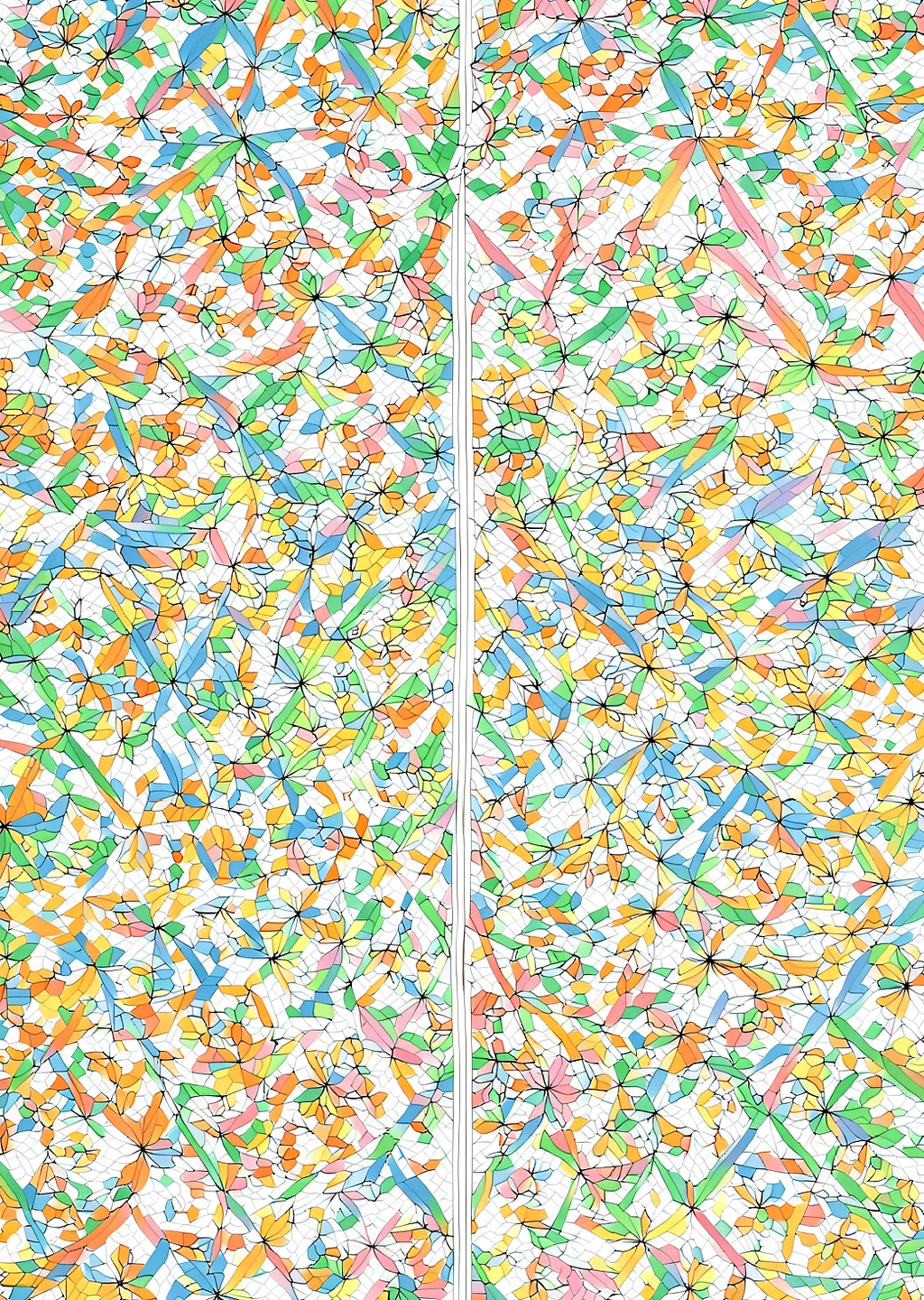 麻の葉模様の塗り絵（大人向け）の見本