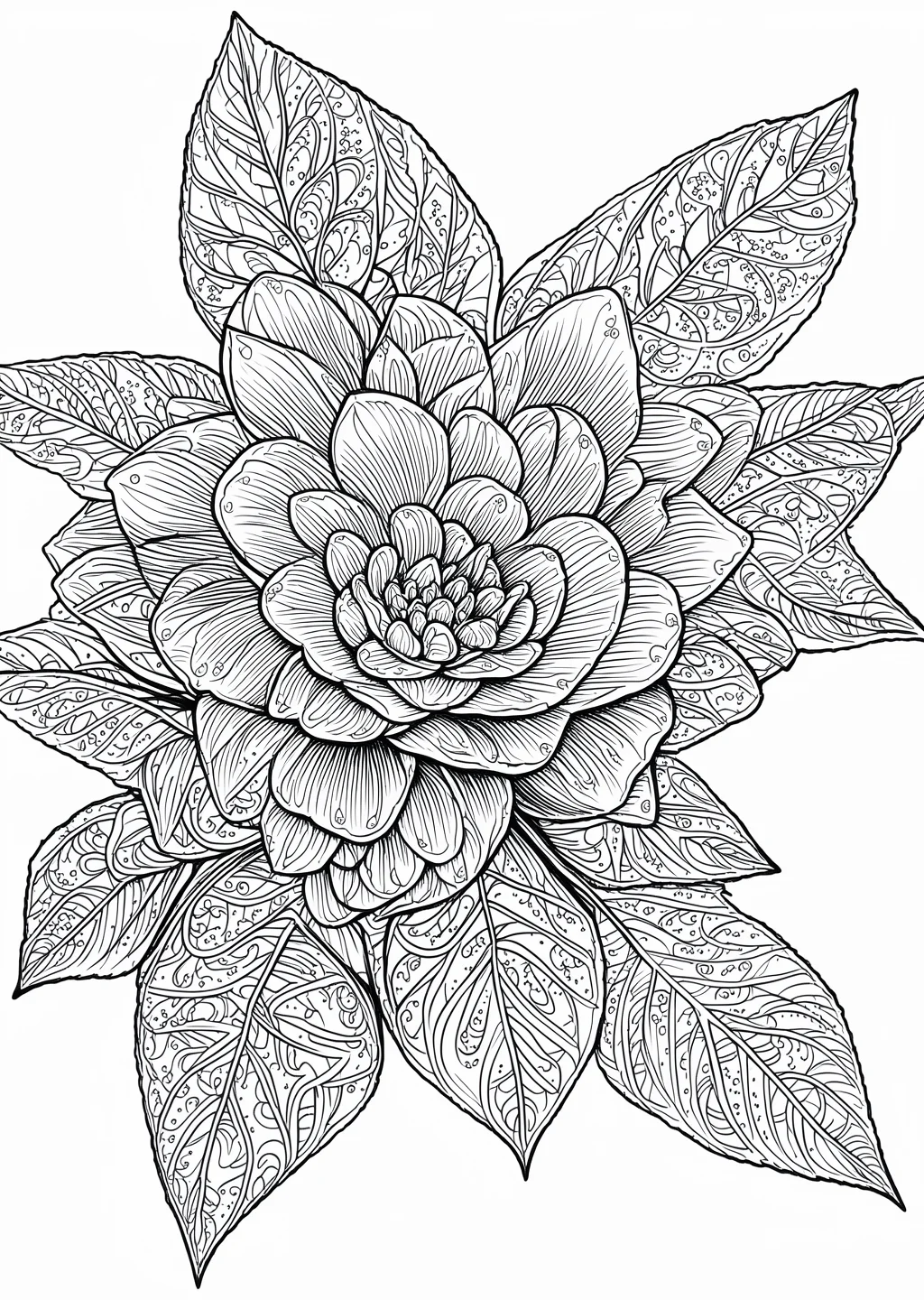椿の植物画（大人向け）