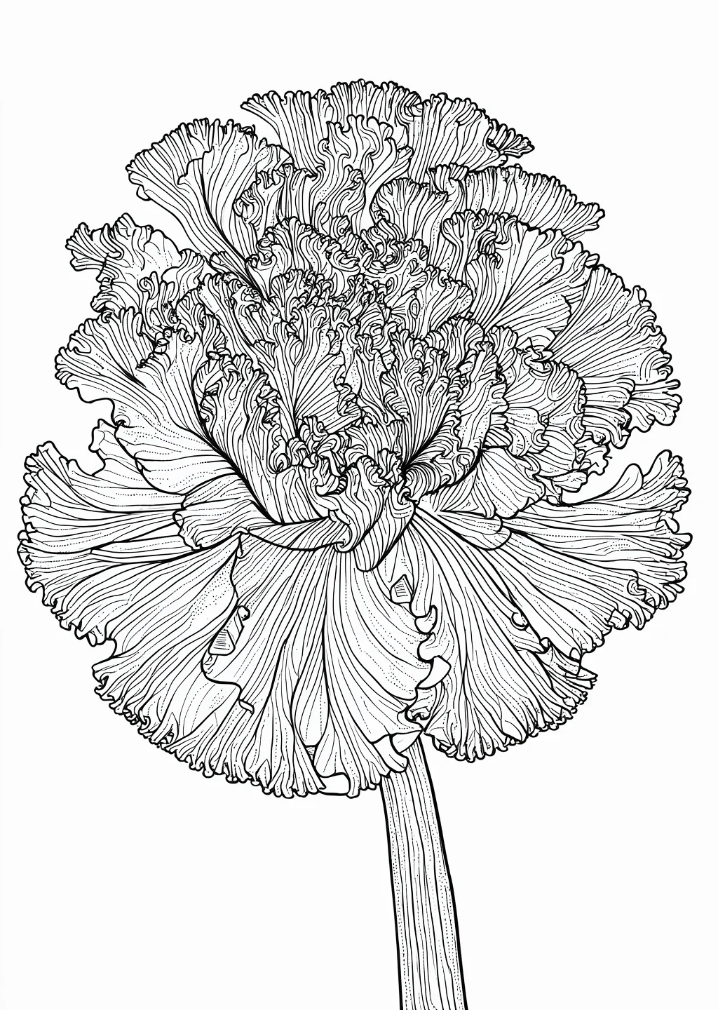 カーネーションの植物画（大人向け）