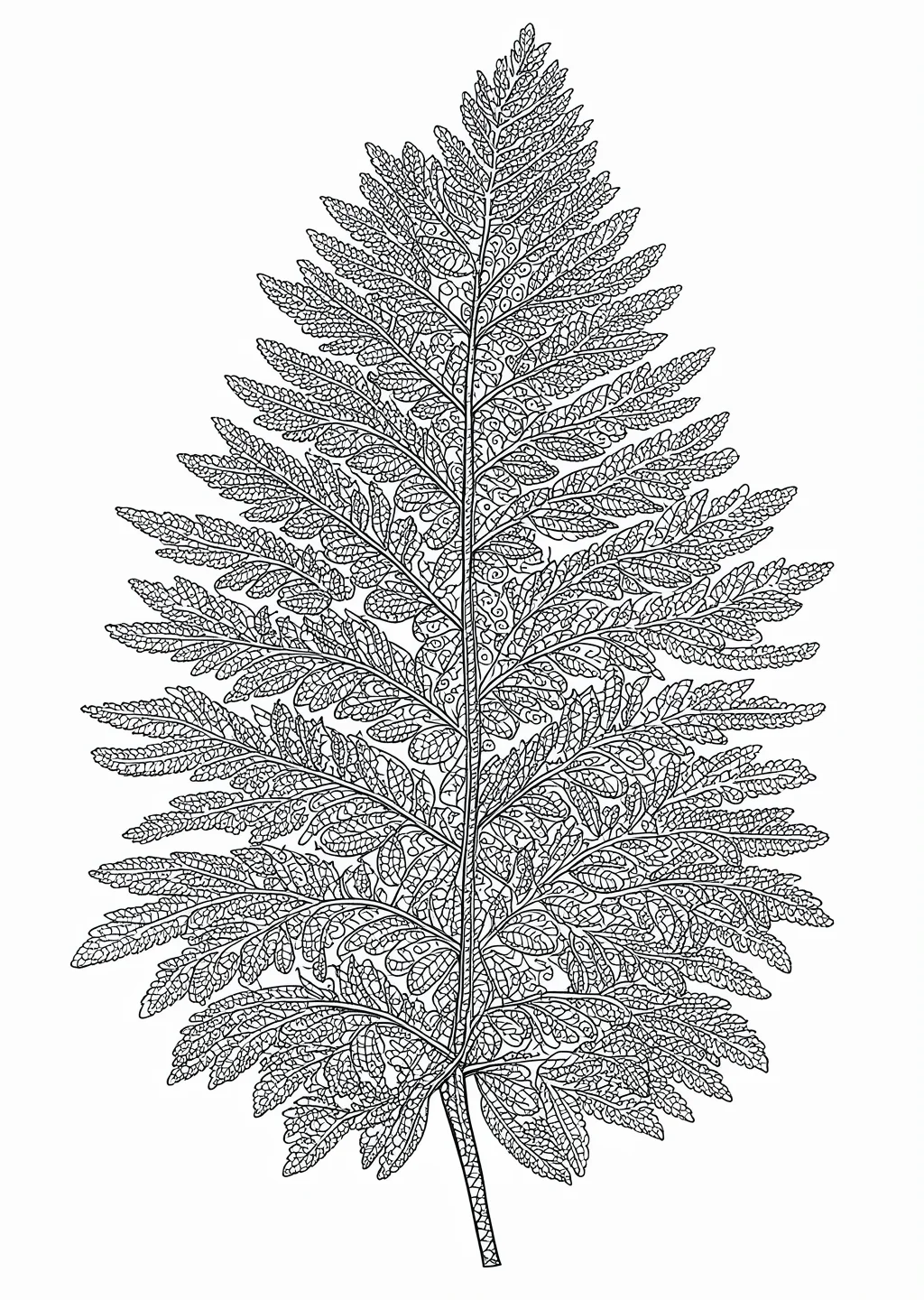 シダの植物画（大人向け）