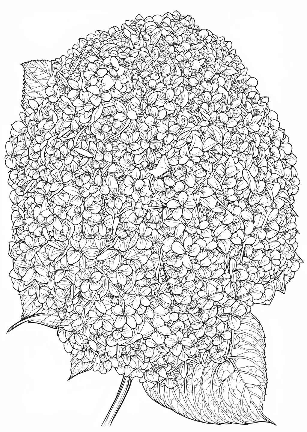 紫陽花の植物画（大人向け）