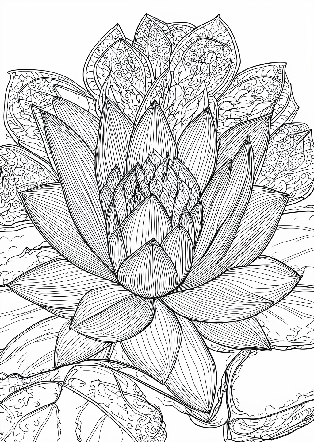 蓮の植物画（大人向け）