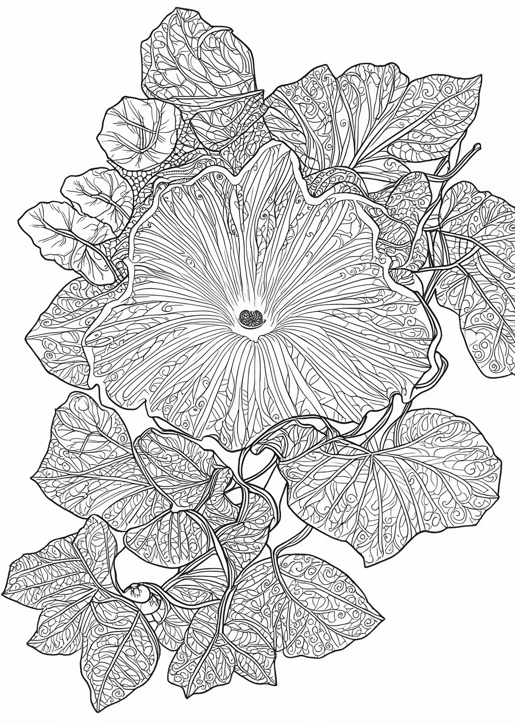 朝顔の植物画（大人向け）