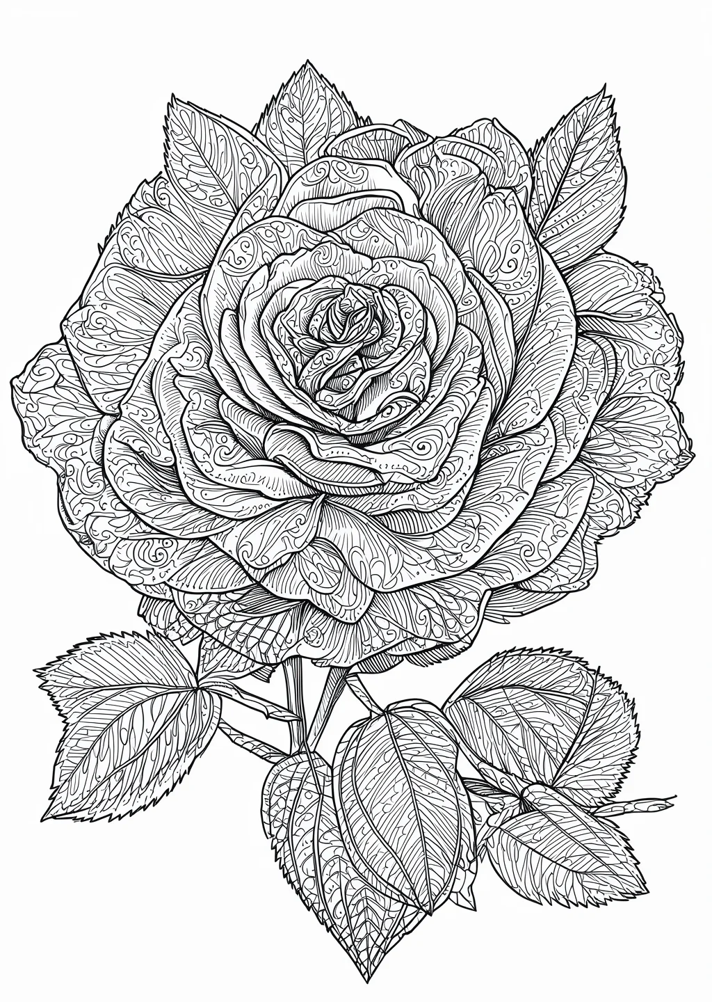 バラの植物画(大人向け)