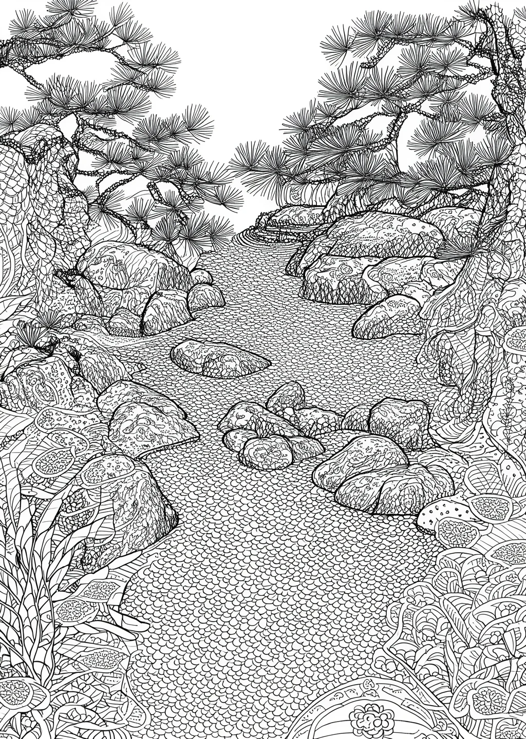 日本庭園の風景画（大人向け）