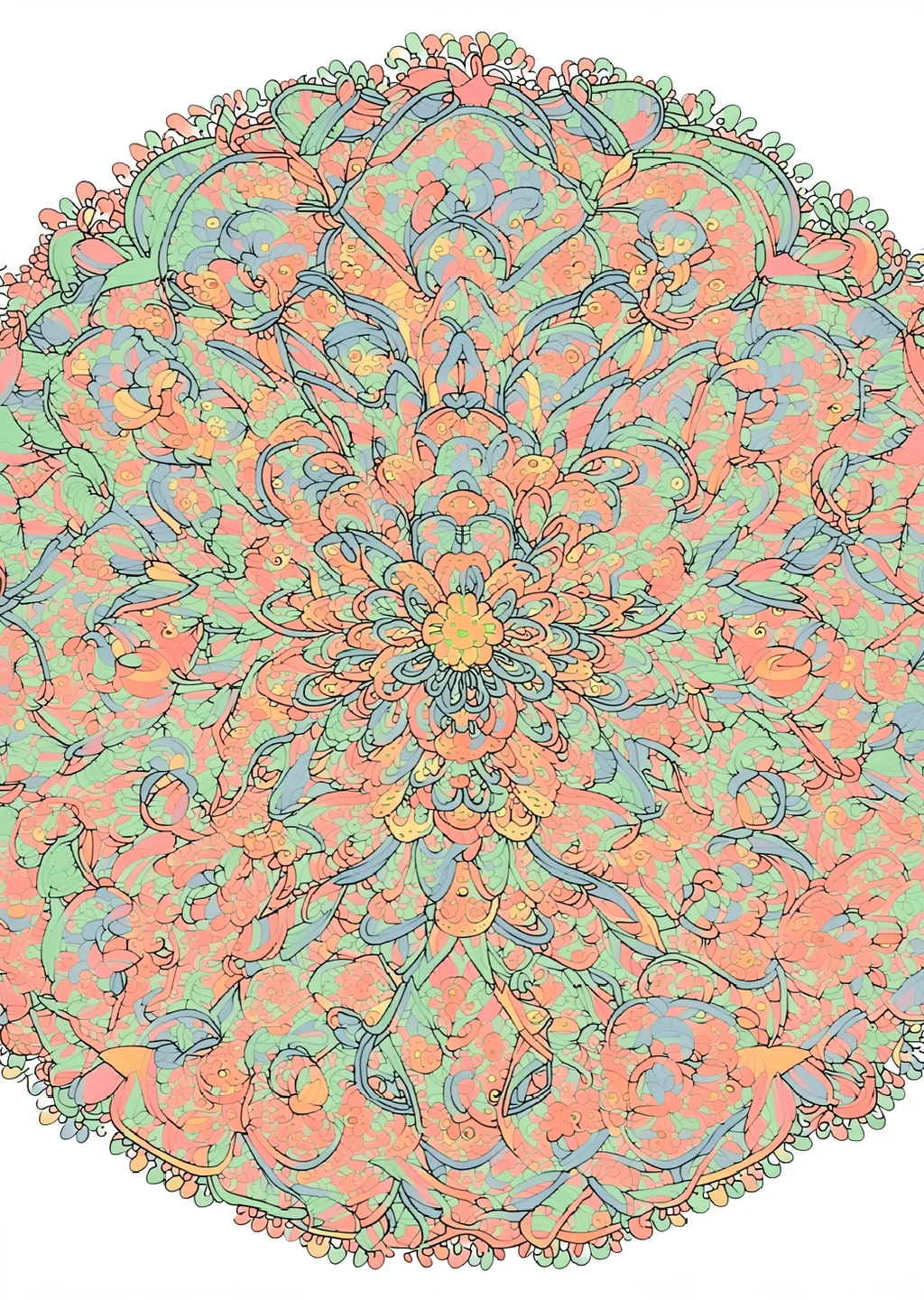 レース模様の塗り絵(大人向け)の見本