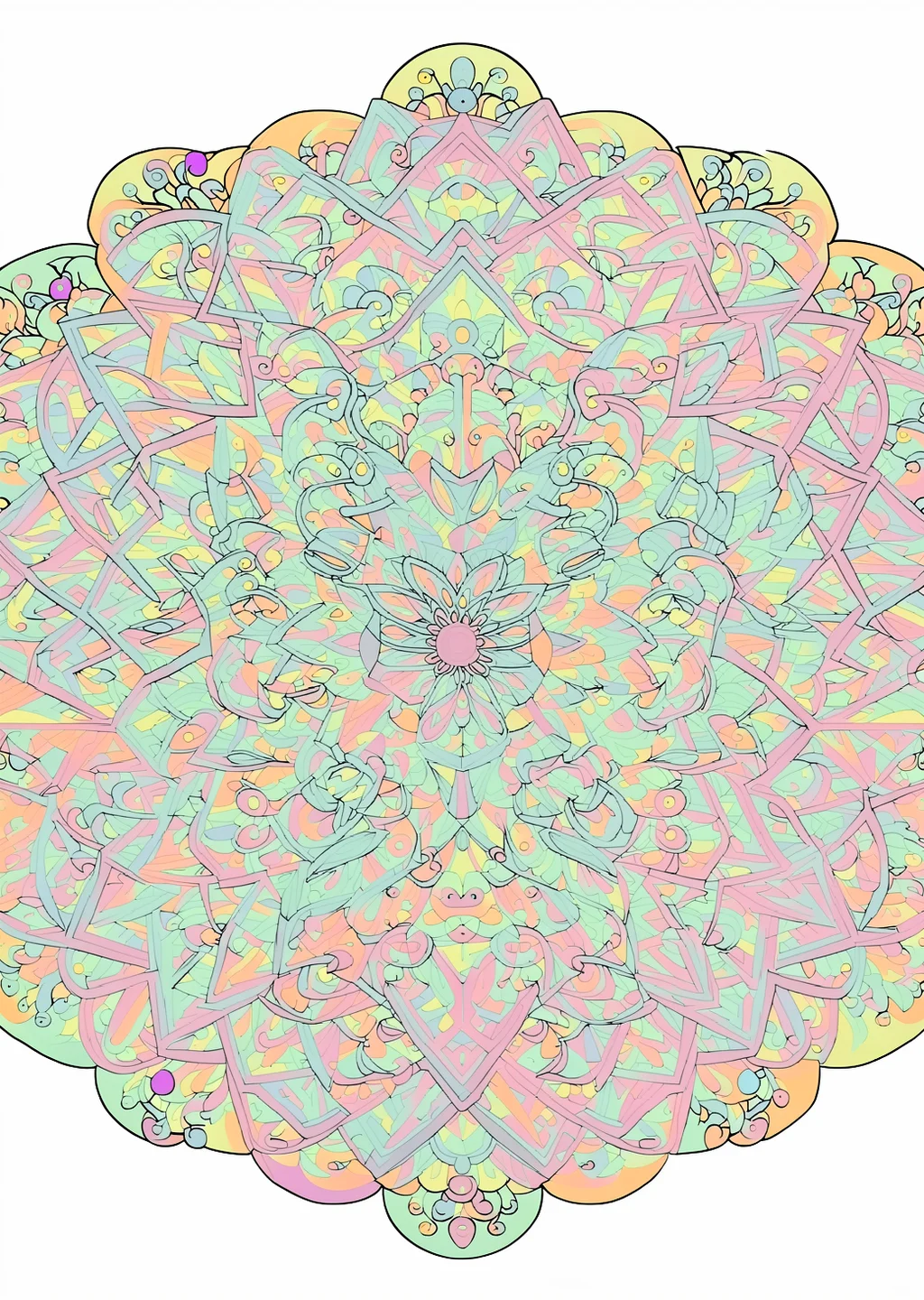 幾何学マンダラの塗り絵（大人向け）の見本