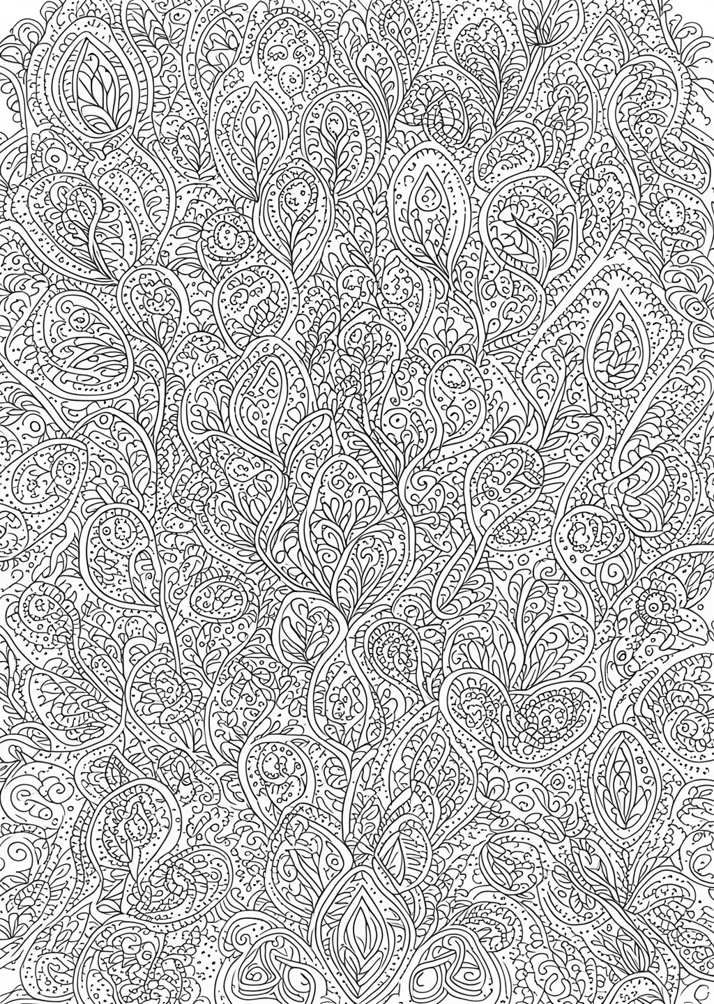 ペイズリー模様の塗り絵(大人向け)