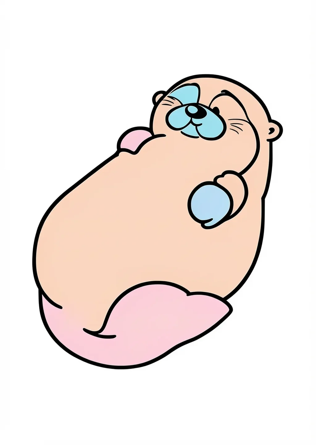 ラッコの塗り絵の見本