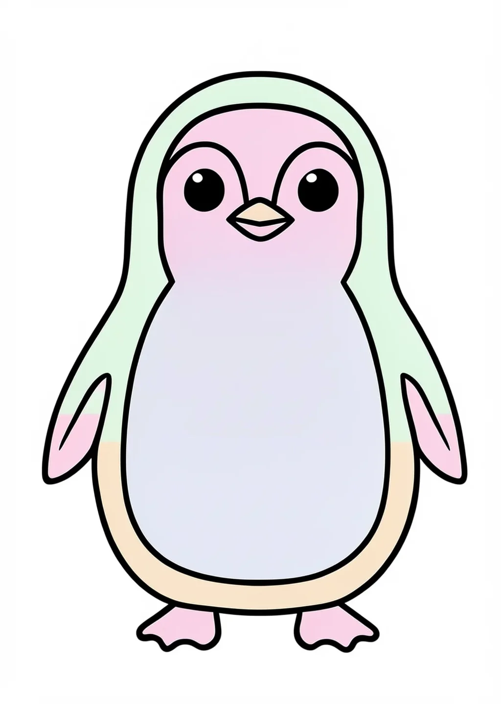 ペンギンの塗り絵の見本