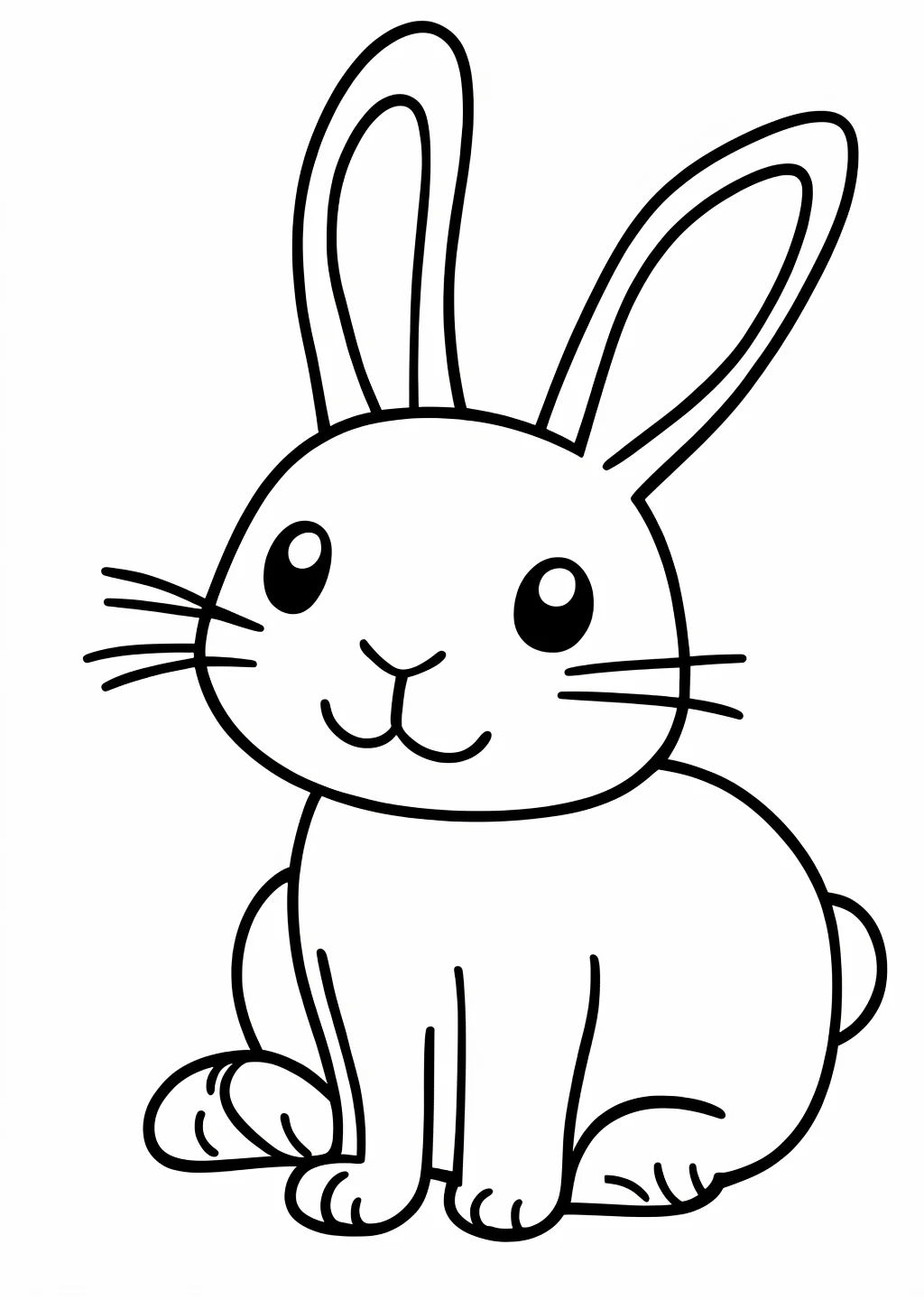 うさぎの塗り絵（簡単）