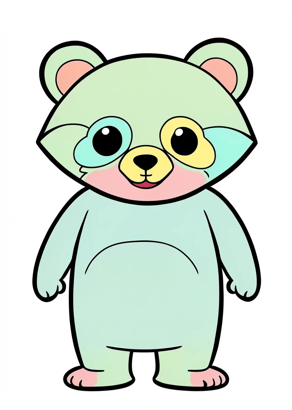 レッサーパンダの塗り絵の見本