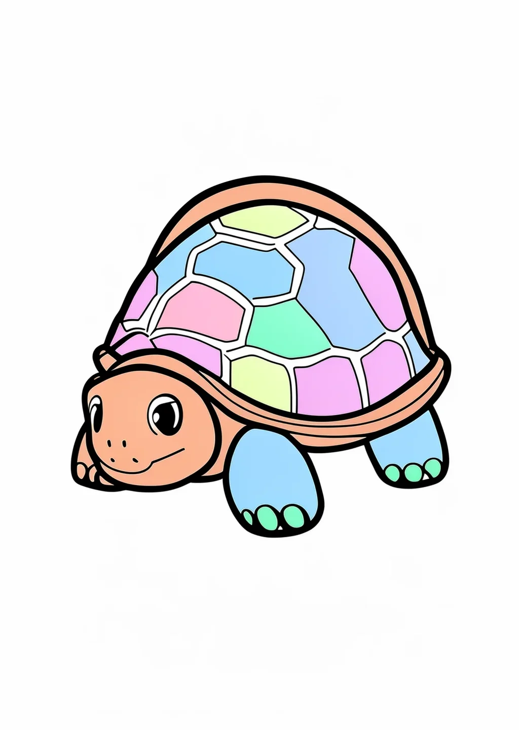 りくがめの塗り絵の見本