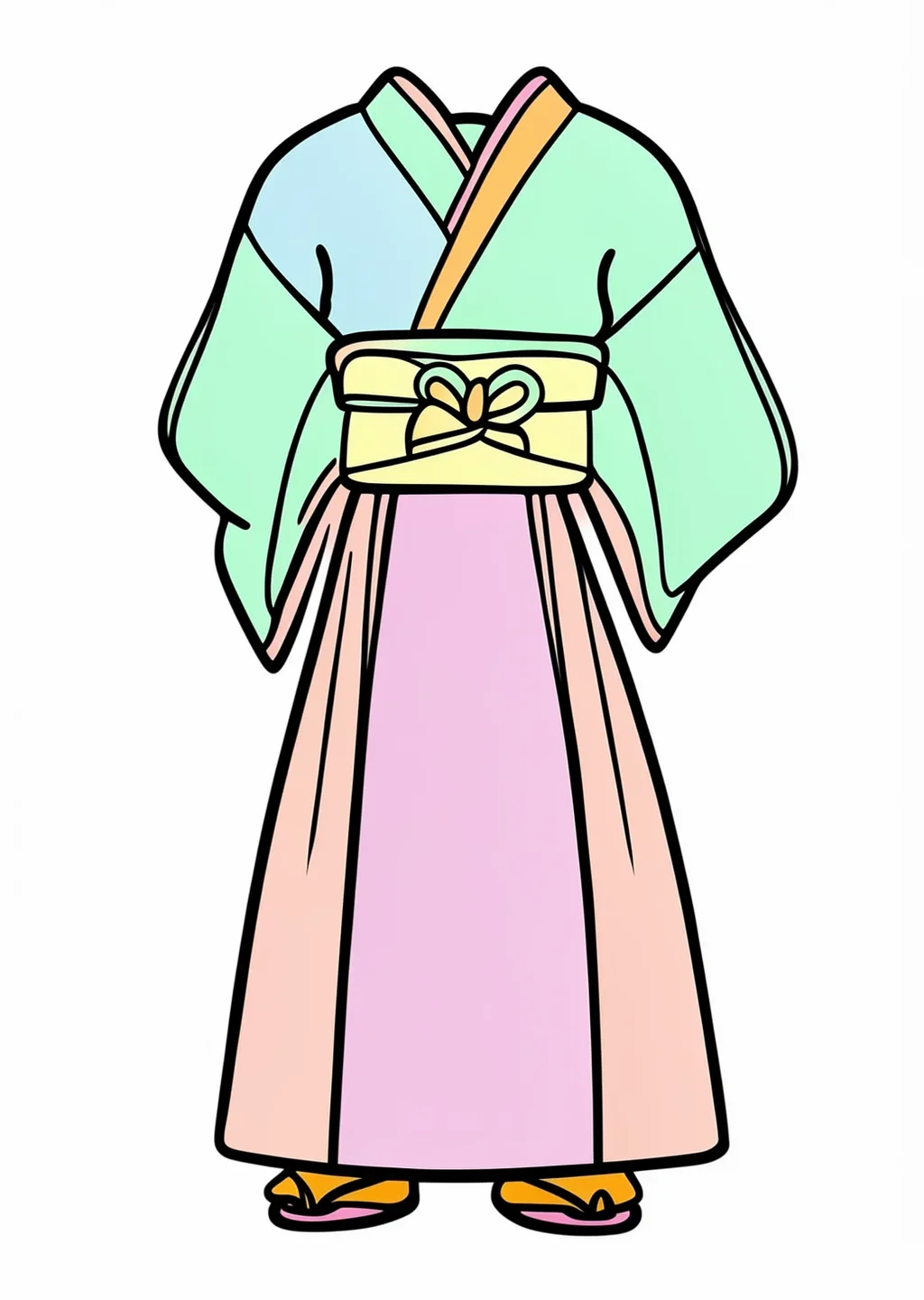 七五三の塗り絵の見本