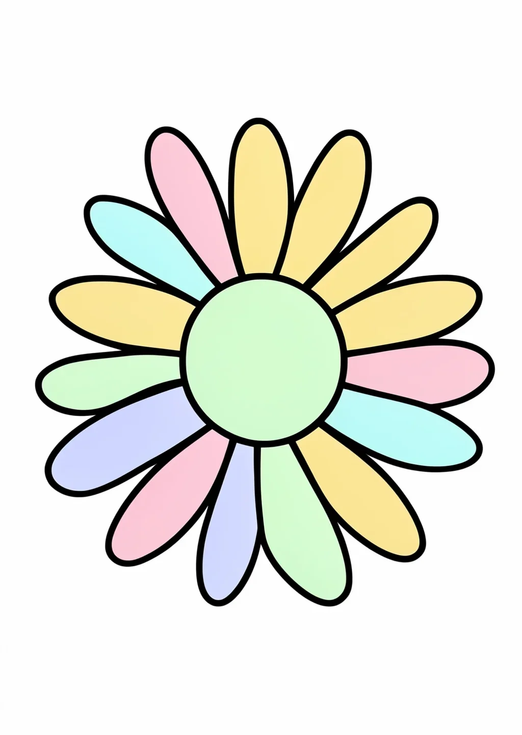 紫苑の花の塗り絵の見本