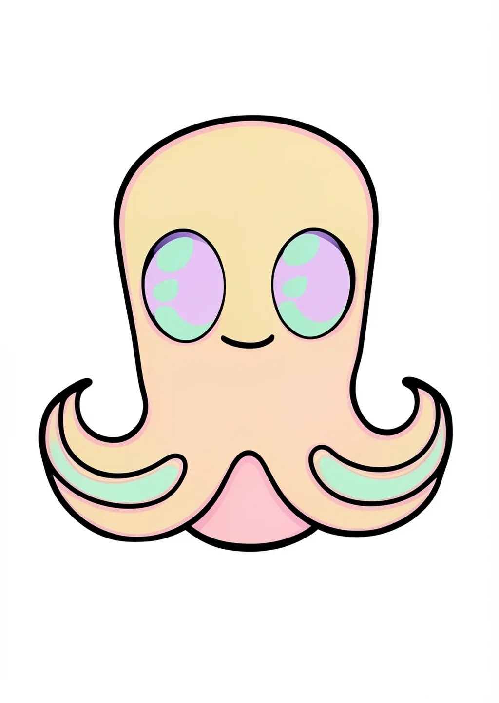 いかの塗り絵の見本