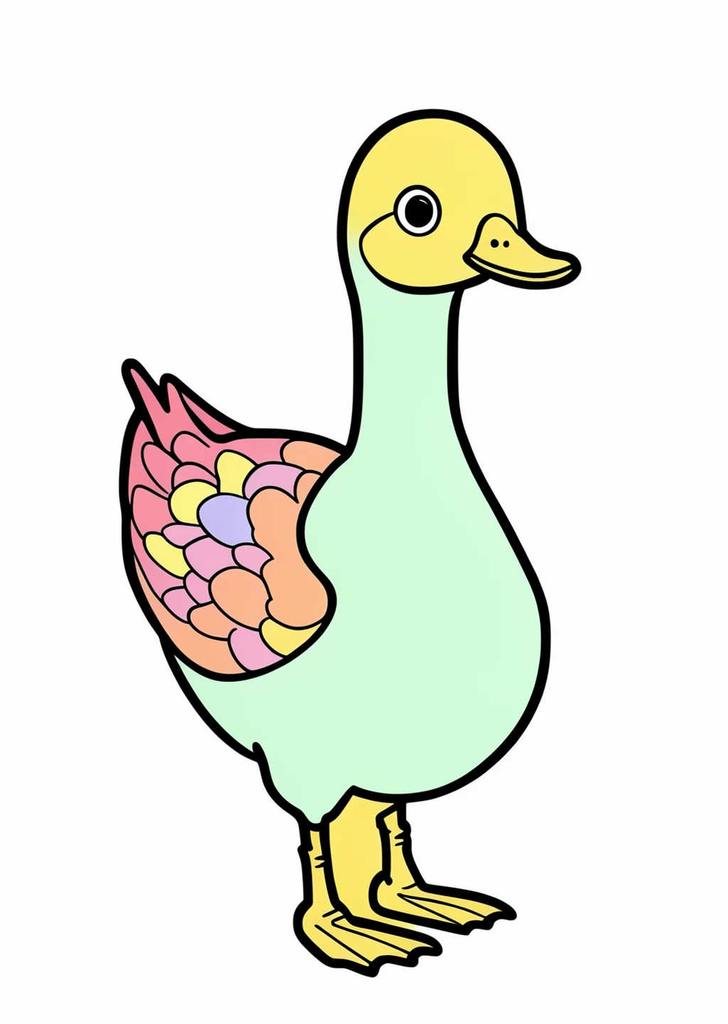 数字ぬりえ・あひる（脳トレ）の見本