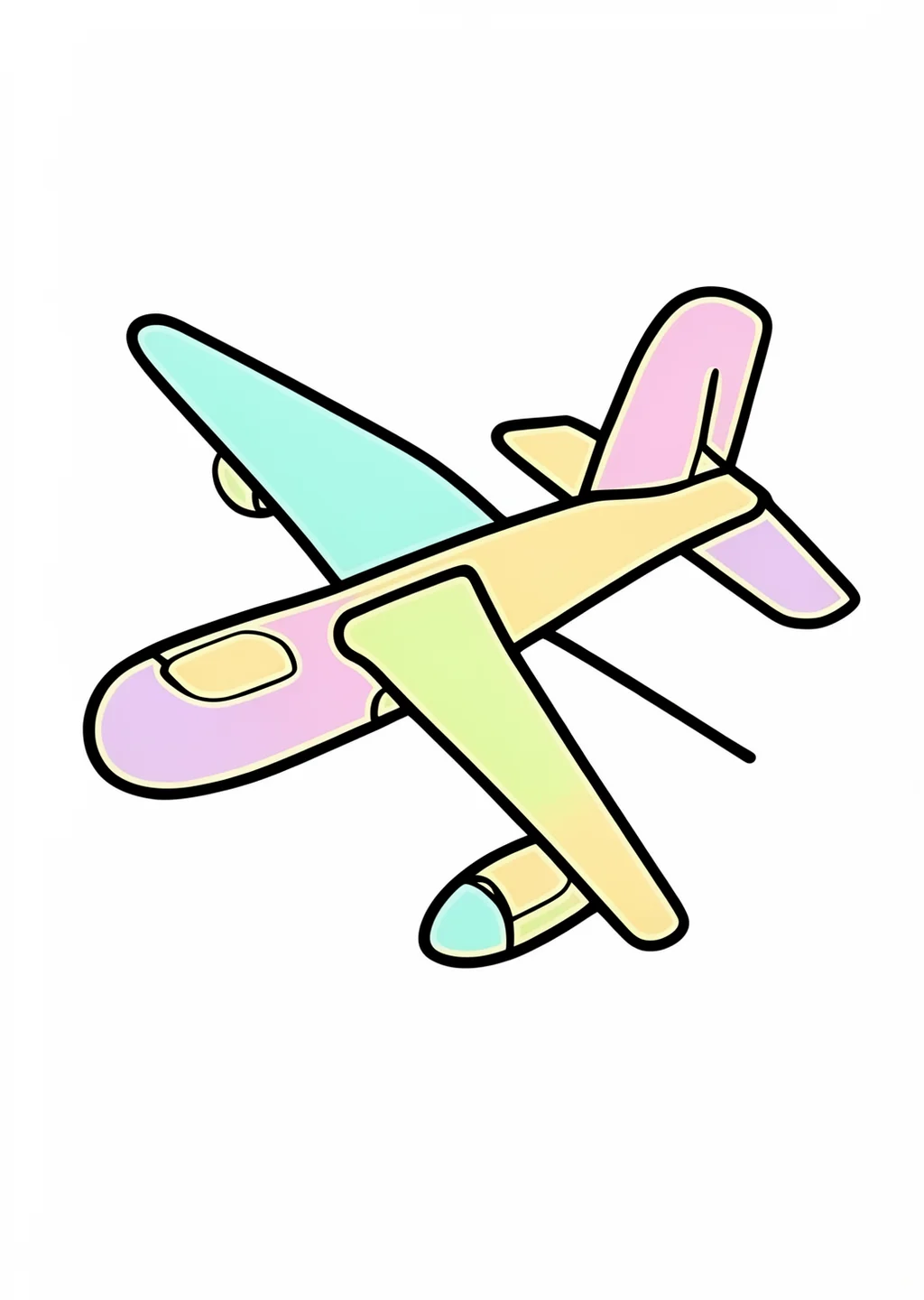 数字ぬりえ・ひこうき（脳トレ）の見本