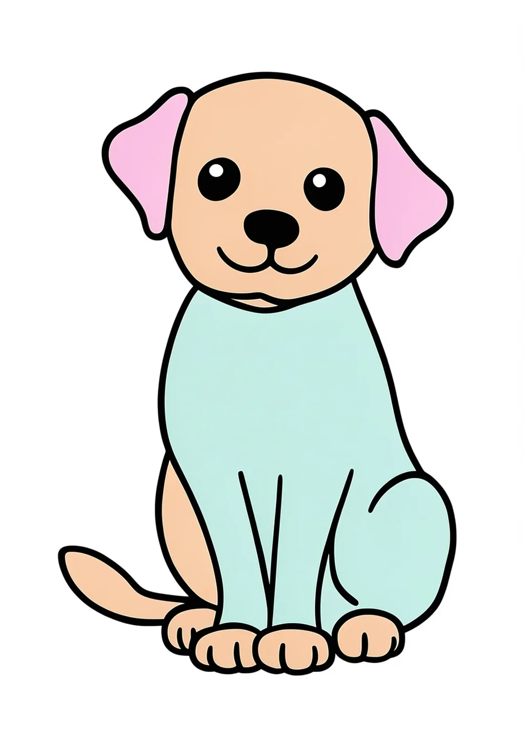 数字ぬりえ・いぬ(脳トレ)の見本