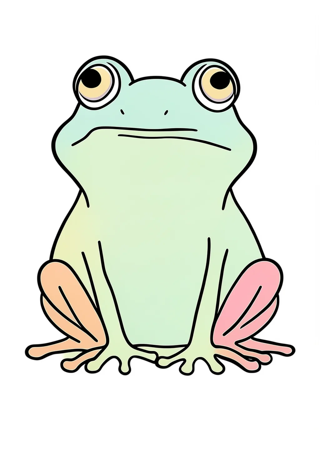数字ぬりえ・かえる（脳トレ）の見本