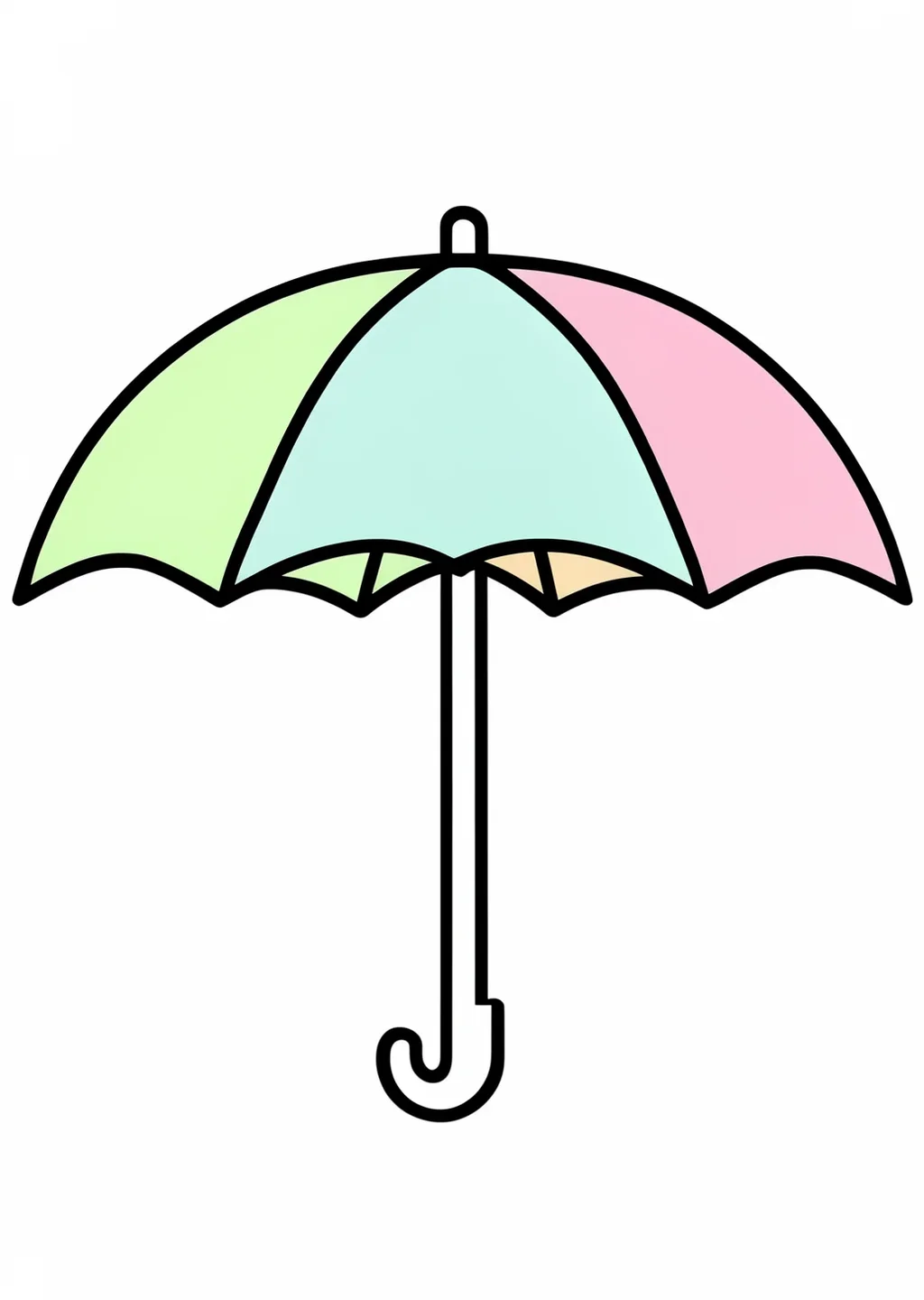 数字ぬりえ・かさ（脳トレ）の見本