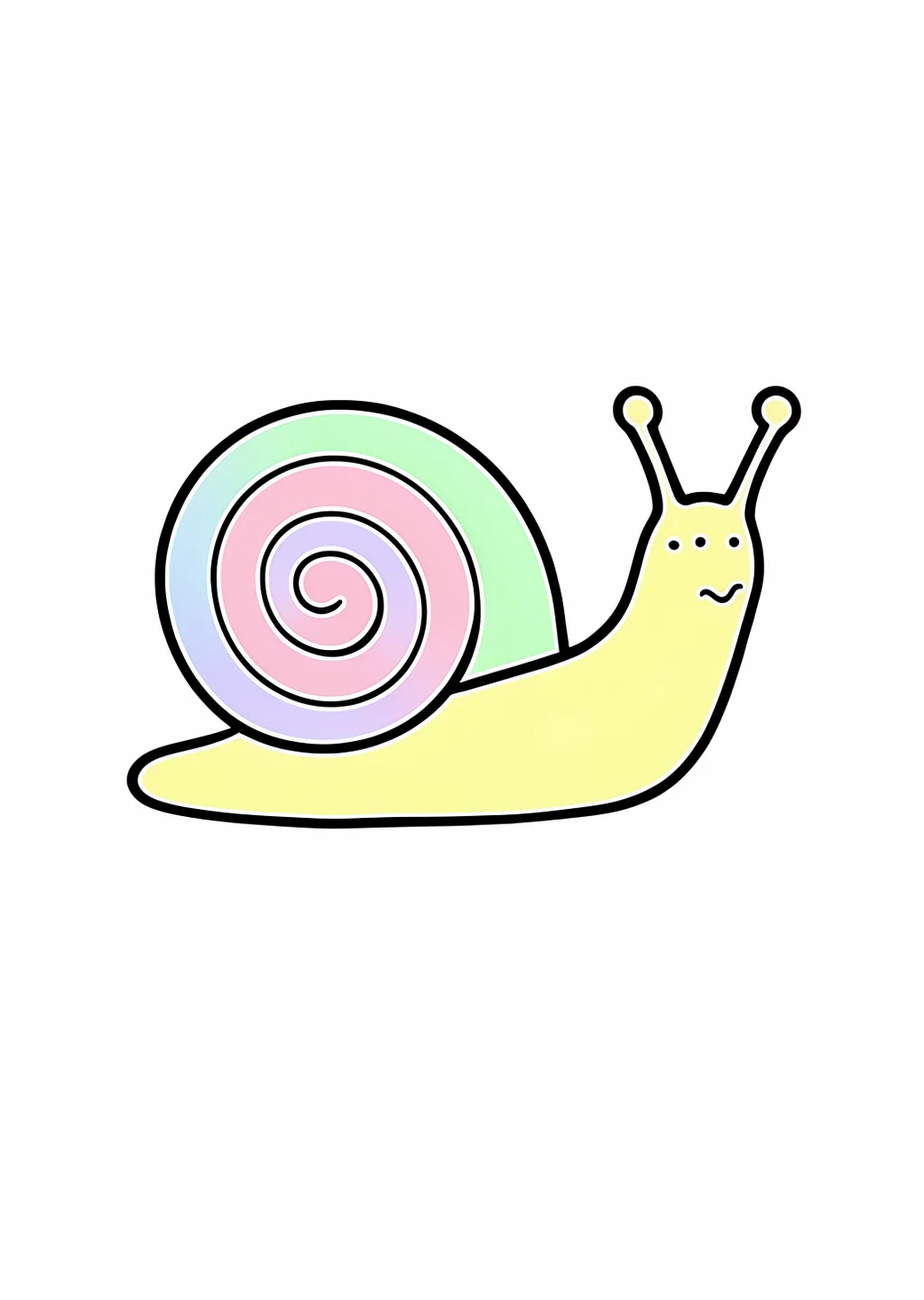 数字ぬりえ・かたつむり（脳トレ）の見本