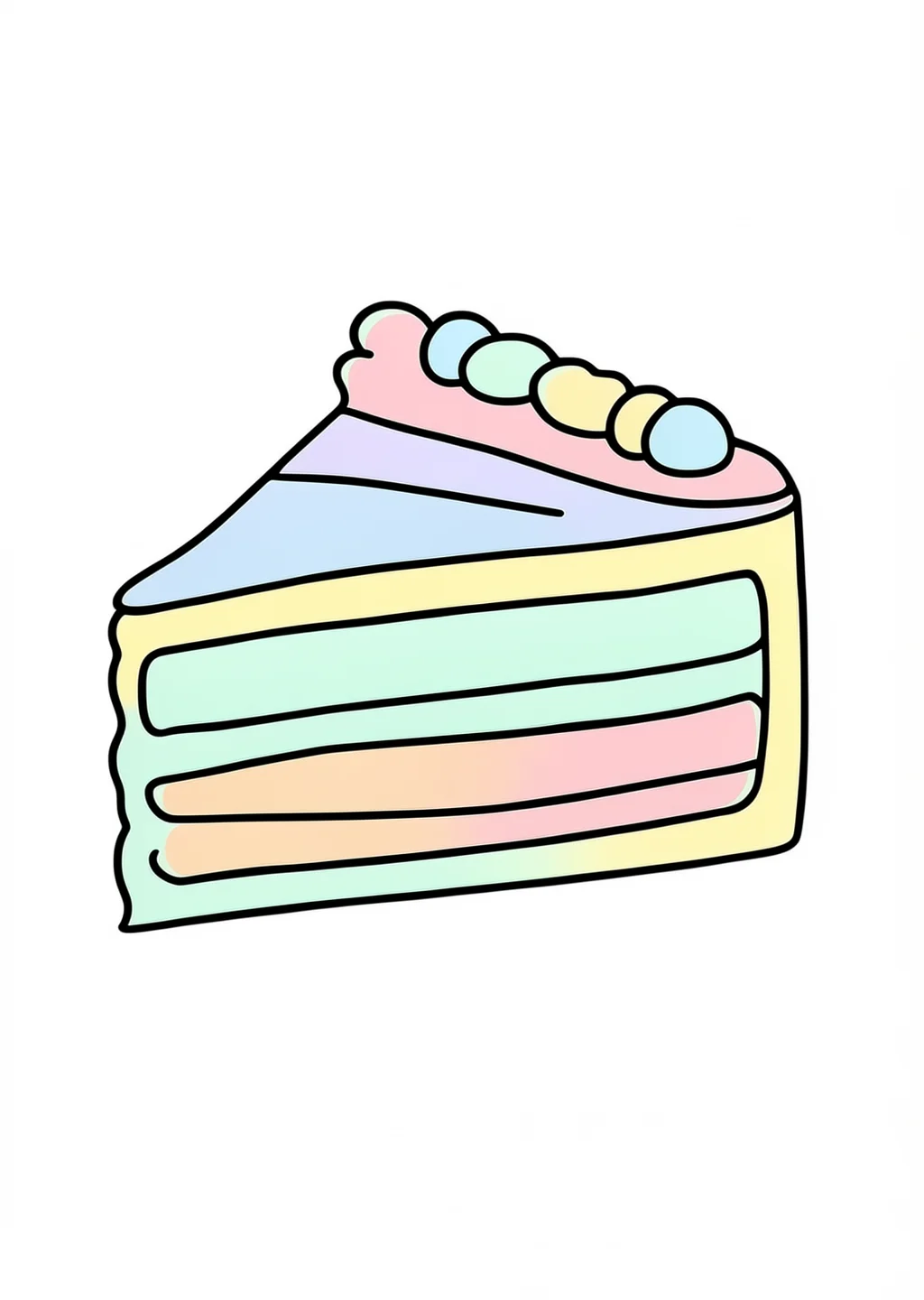 数字ぬりえ・ケーキ（脳トレ）の見本