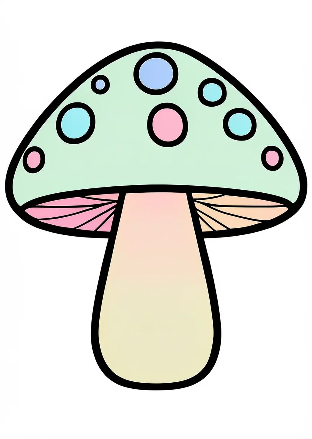 数字ぬりえ・きのこ(脳トレ)の見本