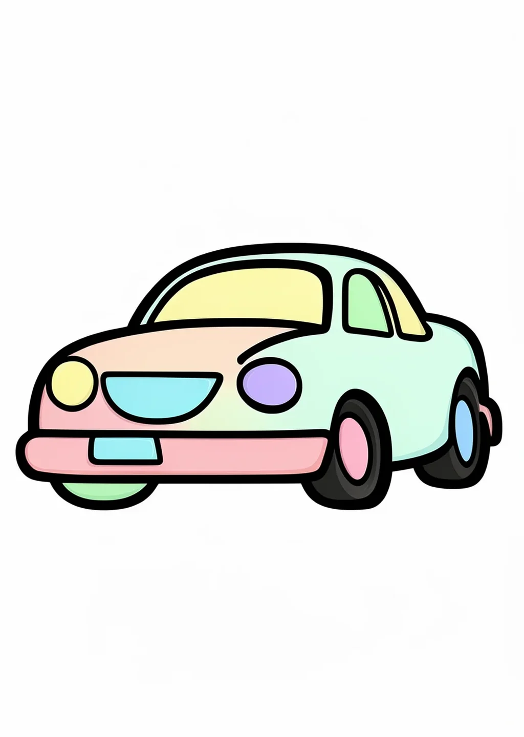 数字ぬりえ・くるま（脳トレ）の見本