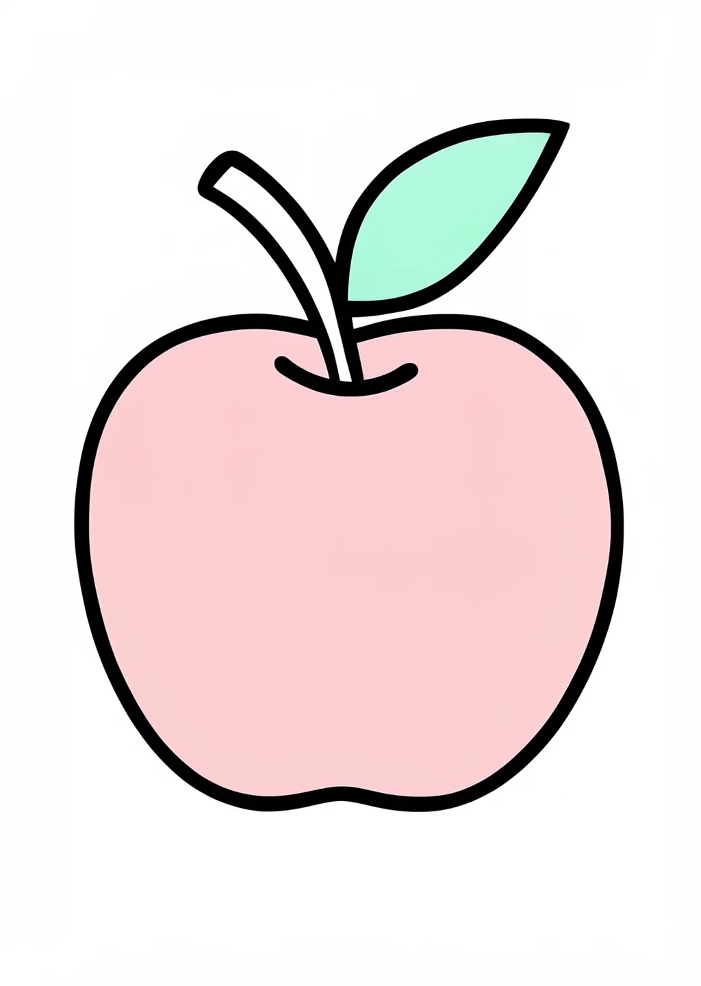 数字ぬりえ・りんご（脳トレ）の見本
