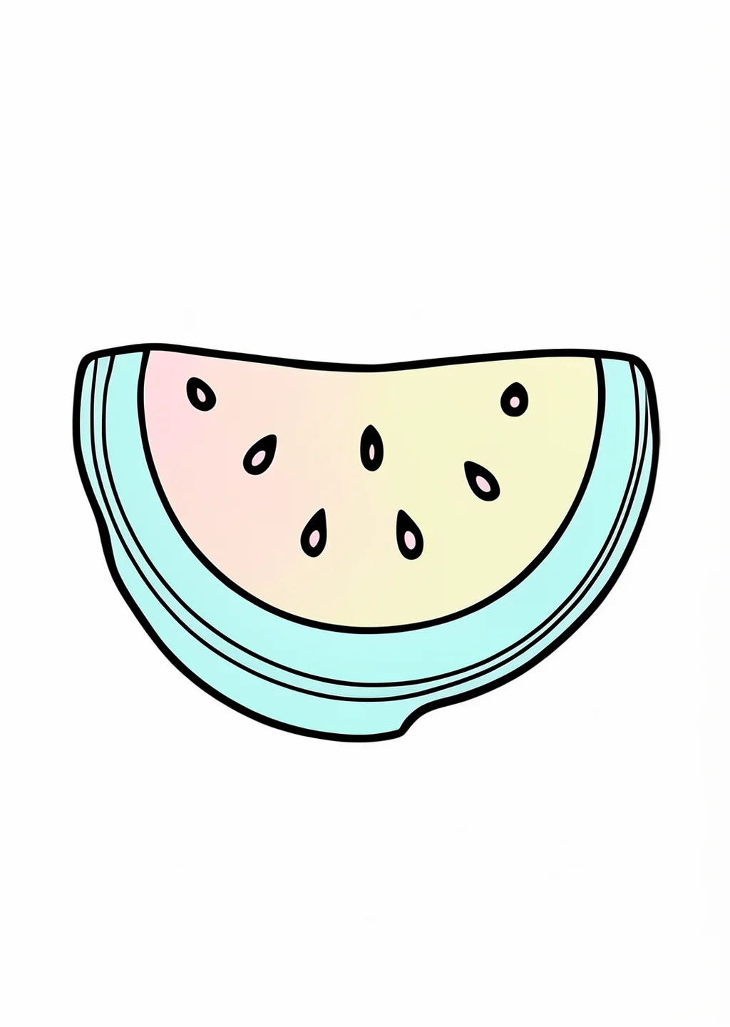 数字ぬりえ・すいか（脳トレ）の見本