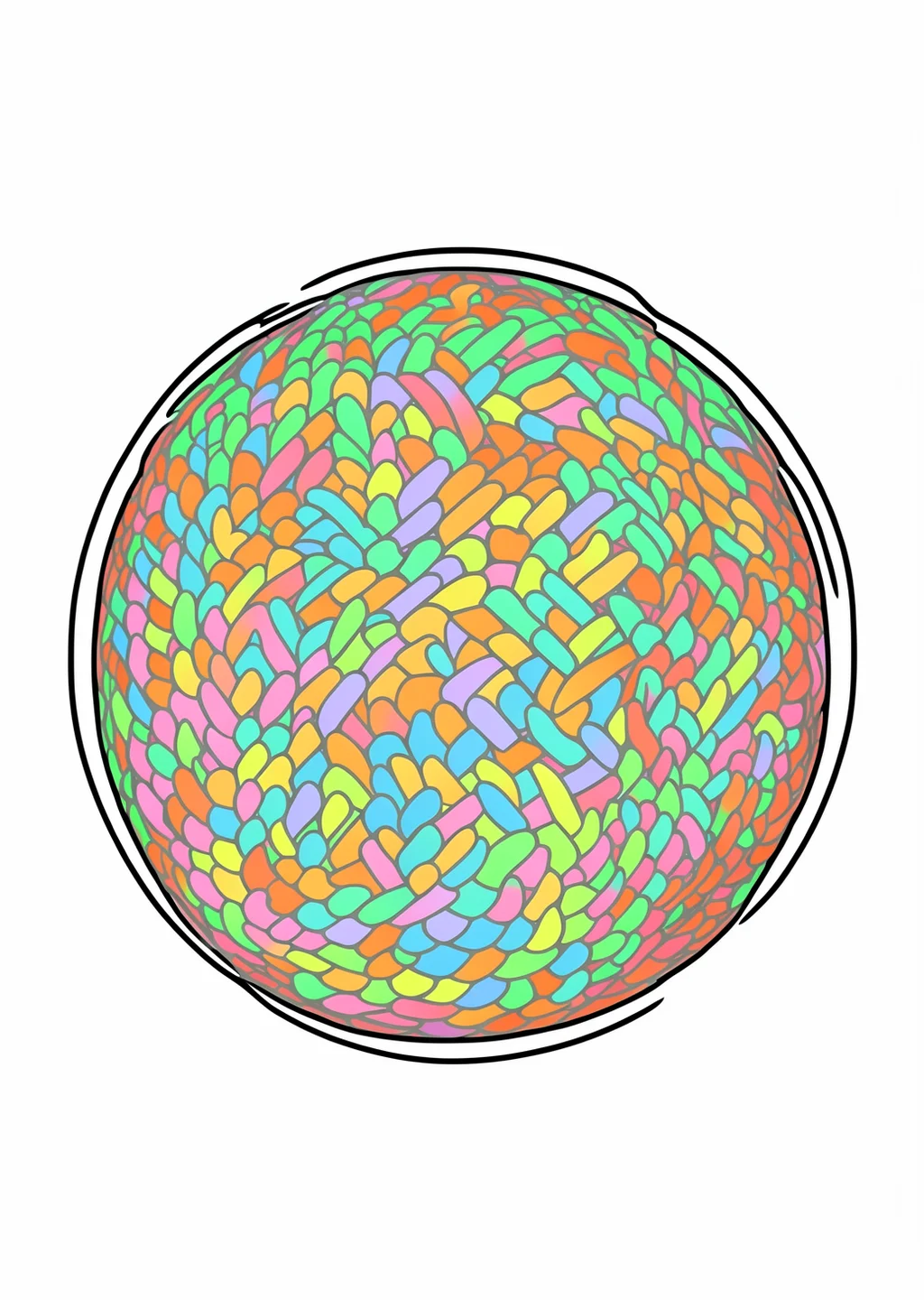 数字ぬりえ・てまり（脳トレ）の見本